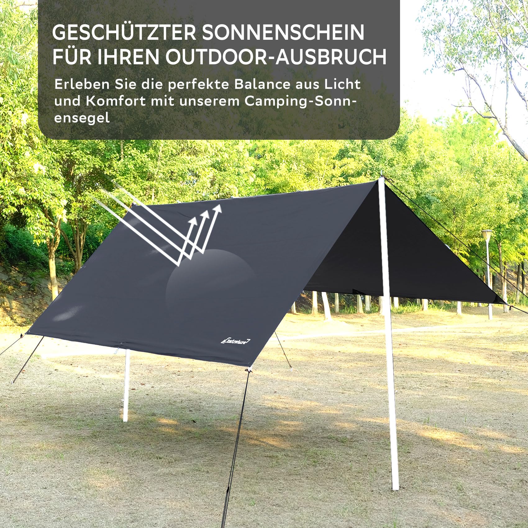 Clostnature Tarp Wasserdicht - 293 x 213/305/366/396 cm, Leichte Camping Zeltplane mit Ösen, Seilen und Erdnägeln, für Hängematte, Outdoor, Anti-UV Schnee Regen Schutz - Als Zeltunterlage, Zeltdach
