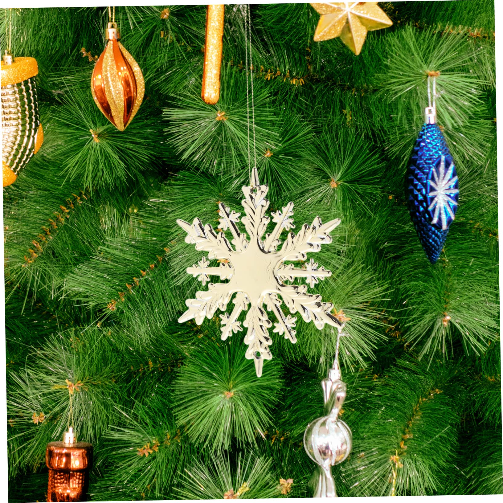 Cabilock Piezas Colgante De De Nieve De Navidad Adornos para Arboles De Navidad Guirnalda De Copos De Nieve Adorno Colgante De De Nieve Adornos De Navidad El Plastico
