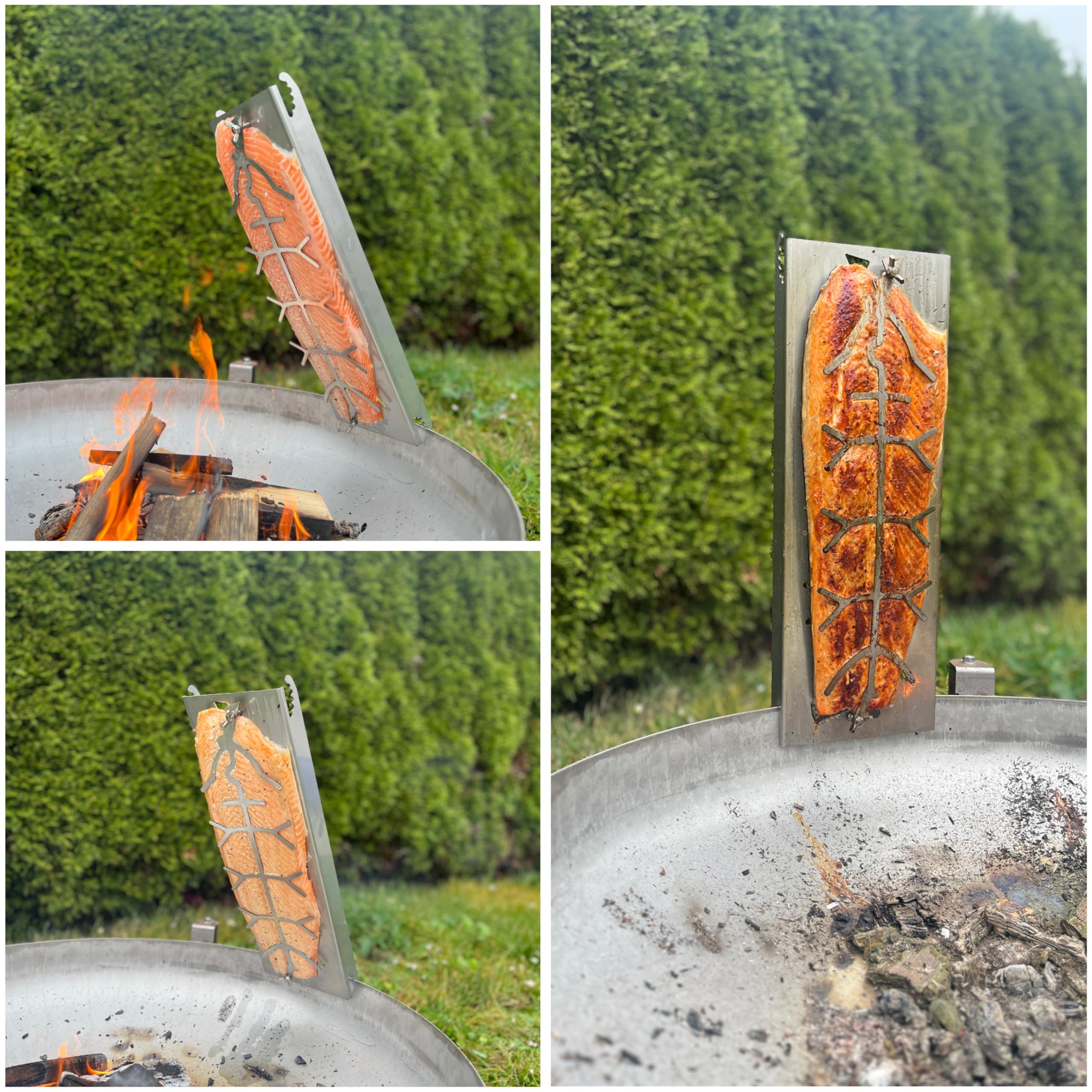 Plaisir du barbecue Planche à saumon flambé acier inoxydable Accessoires barbecue brasero Fabriqué Allemagne
