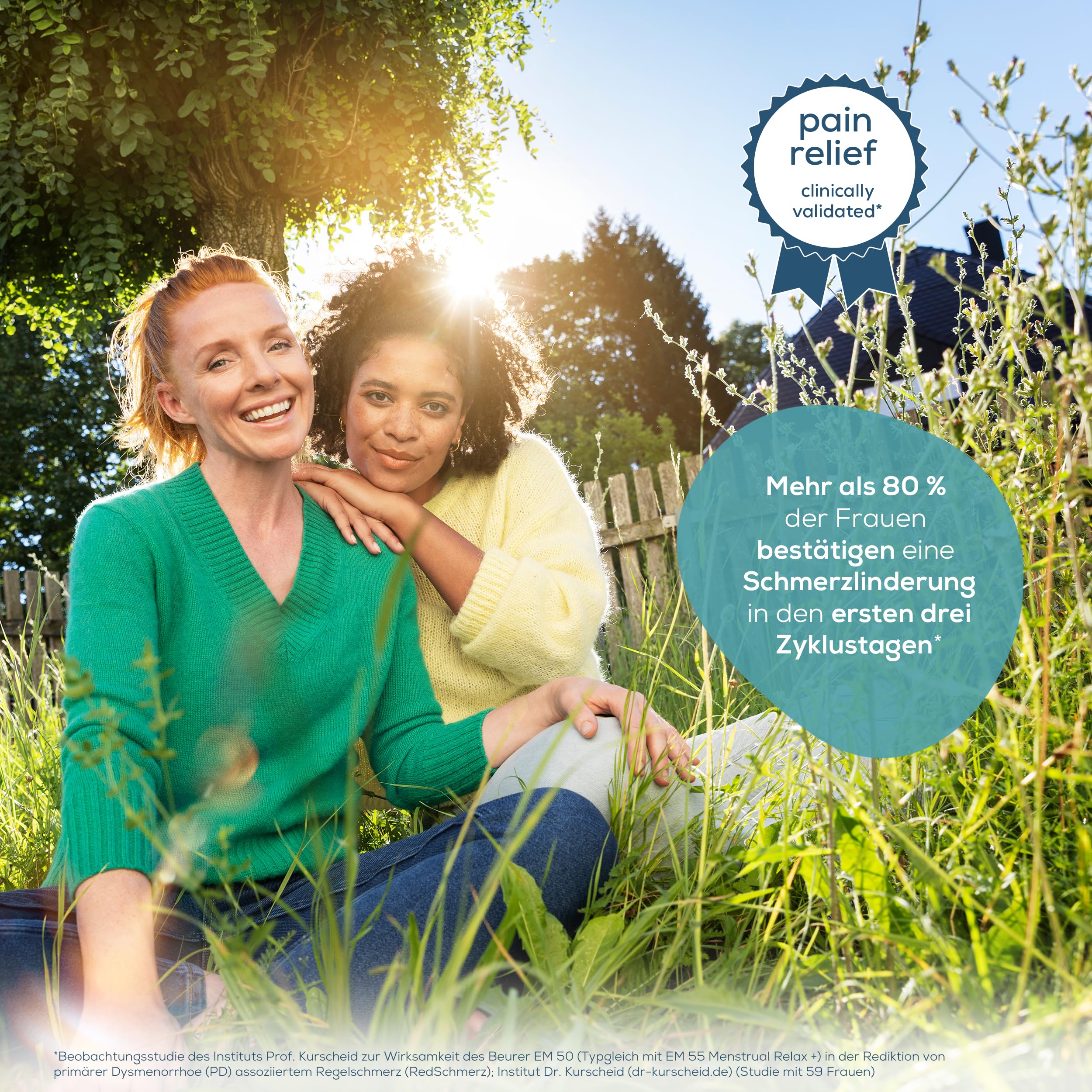 Beurer EM 55 Menstrual Relax+, gegen Menstruationsschmerzen und Schmerzen aus Endometriose, TENS und Wärme-Funktion, extra große Wärmefläche, mit wiederaufladbarem Akku, inkl. Nachkaufset (6 Gel Pads)
