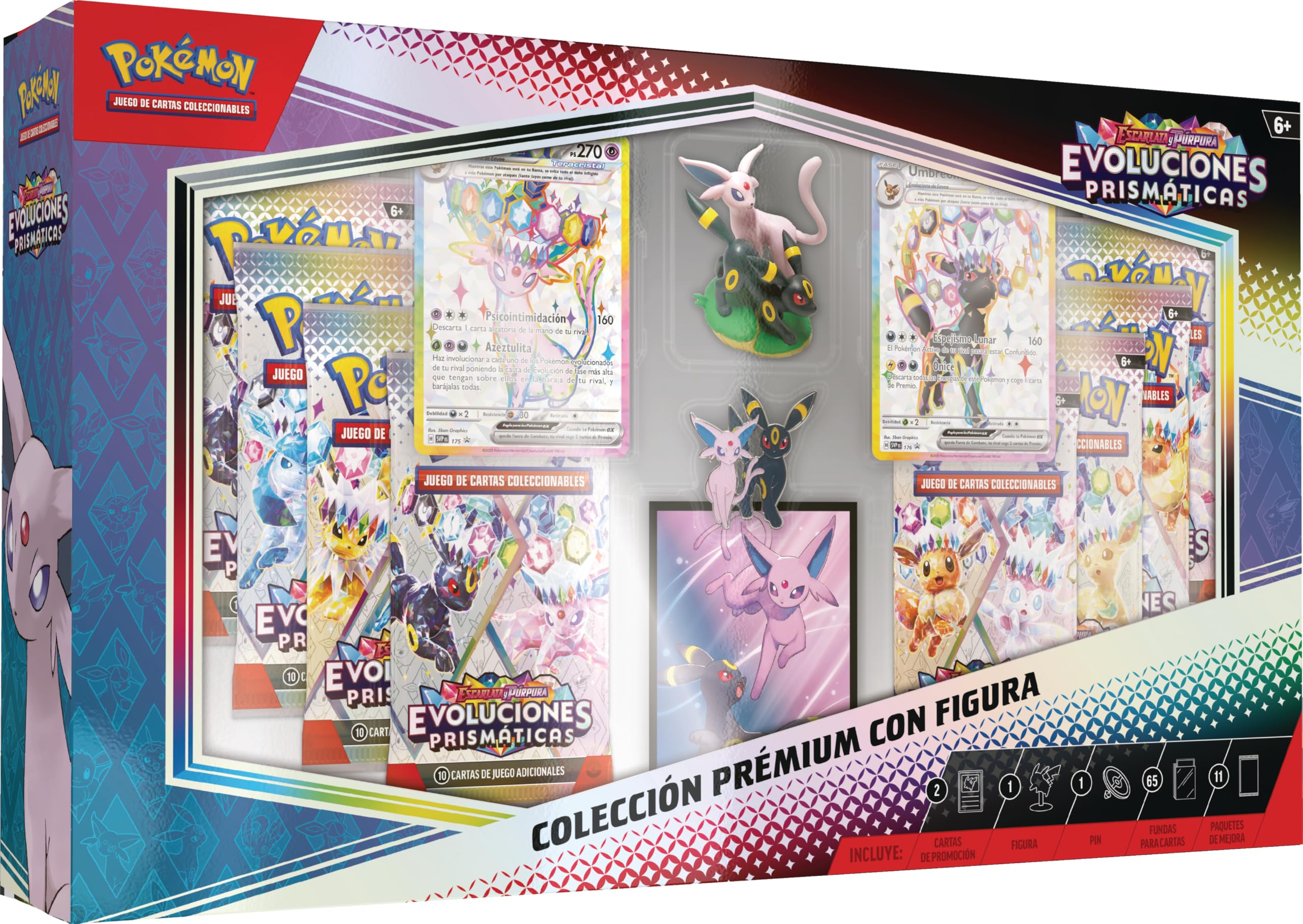 Pokémon: Colección prémium con Figura de Escarlata y Púrpura-Evoluciones Prismáticas de JCC Pokémon