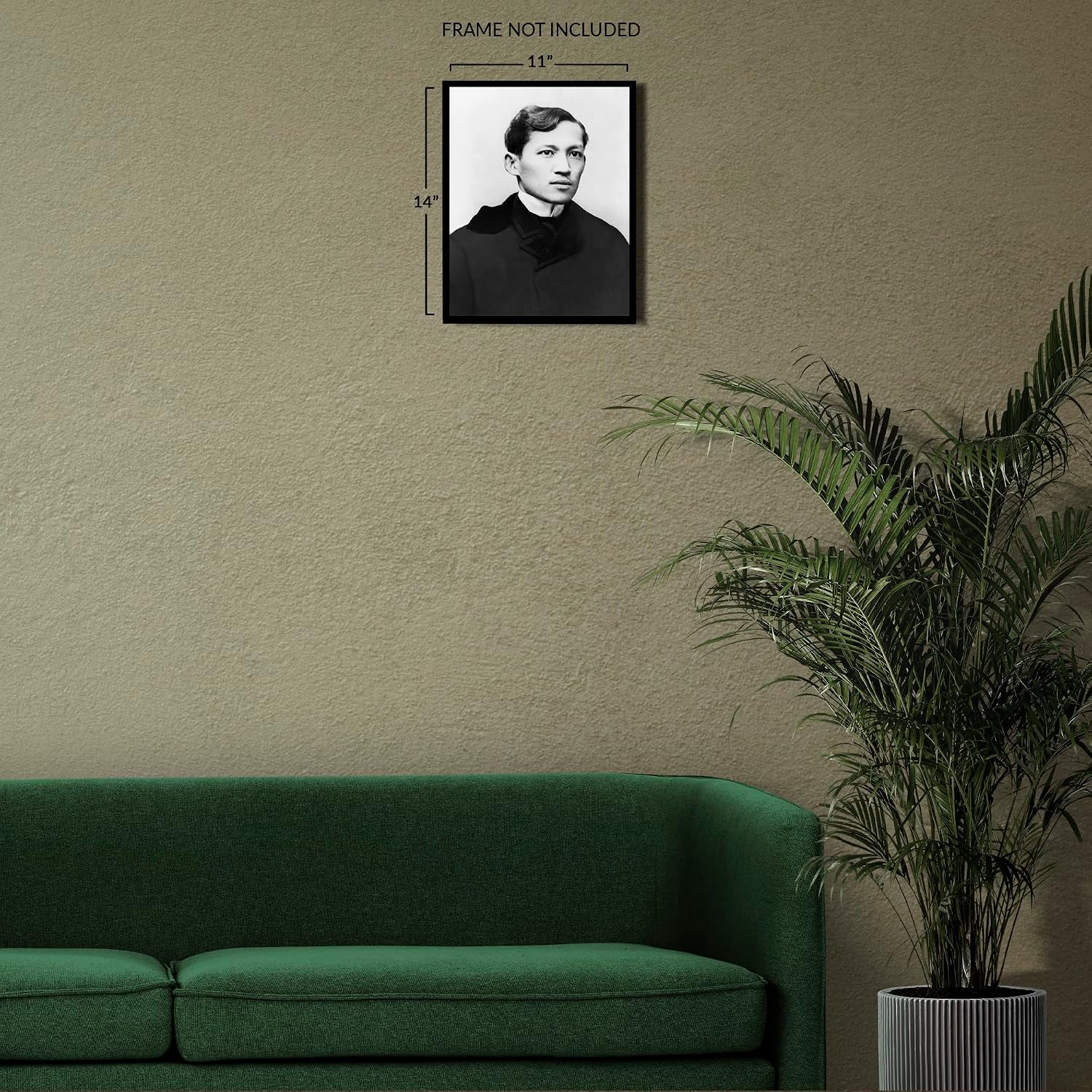 HISTORIX Vintage 1861 Jose Rizal Bust Portrait Photo Print - 11x14 Inch Vintage Photo of Philippine National Hero Jose Rizal Poster Print Wall Art