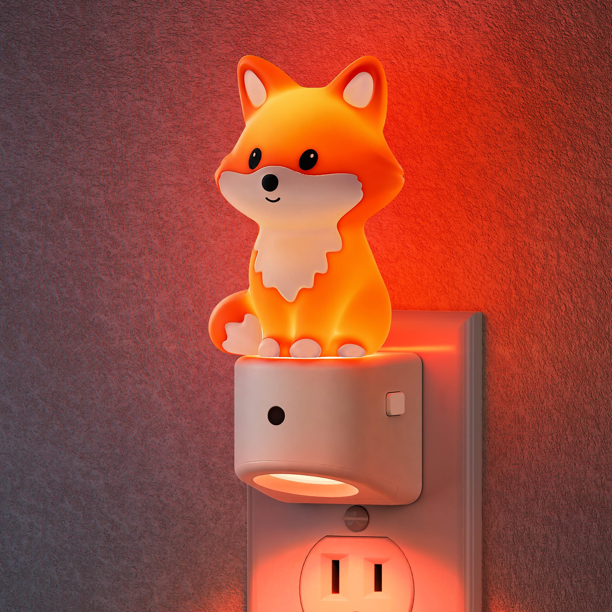 DORESshop Night Light for Kids,Brown Fox Night Lights Plug into Wall
