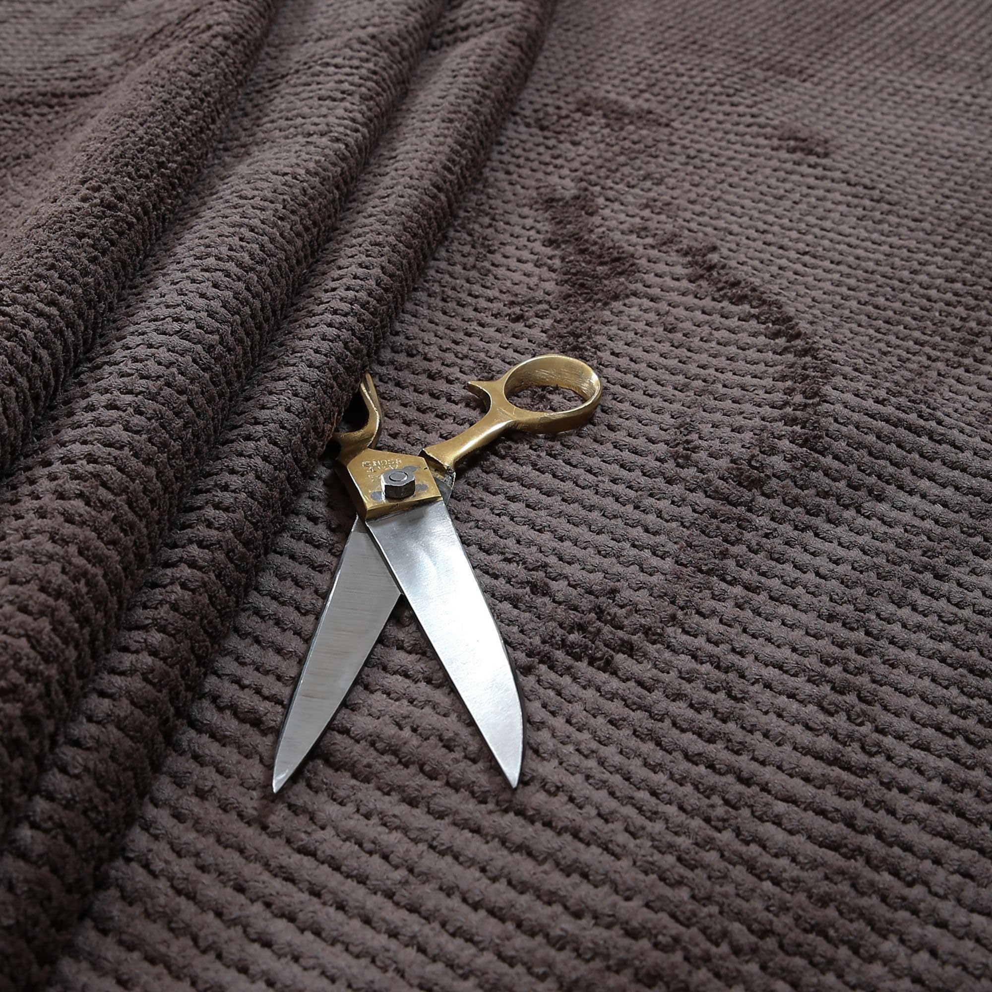 Redbrick Mill Fabrics Ripple Striped Effect Corduroy Upholstery Fabric Material for Sofas Chairs Furnishings Flame Treated, Chocolate Brown (1 Metre)