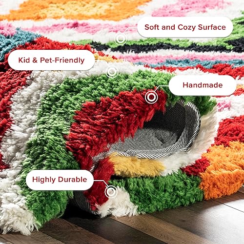 Miniatura 4 de nuLOOM Abbey Carnival - Alfombra de pasillo hecha a mano, 2 pies 6 pulgadas x 8 pies, multicolor