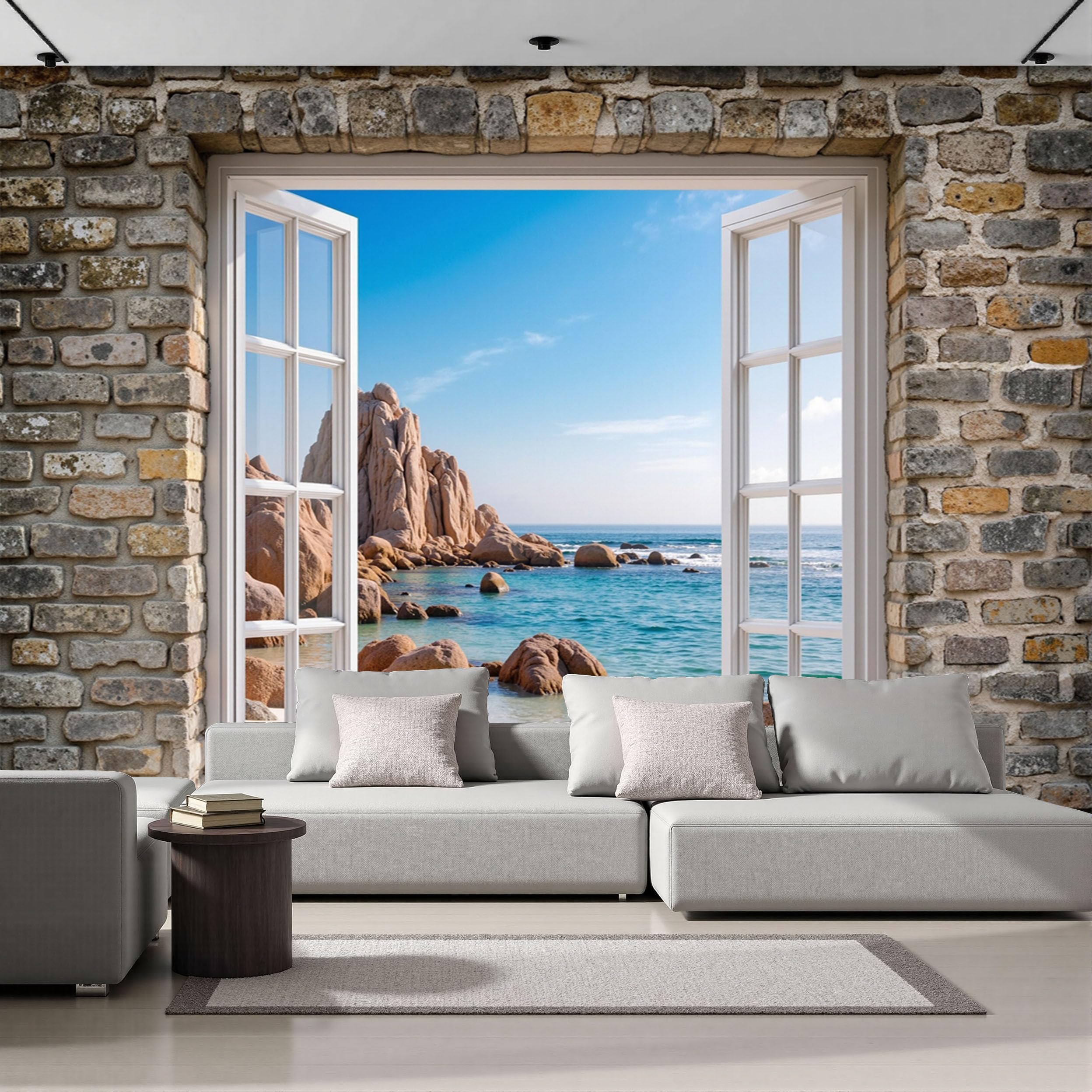 Poster mural XXL paysage côtier pour créer une chambre enfant évasion bleu