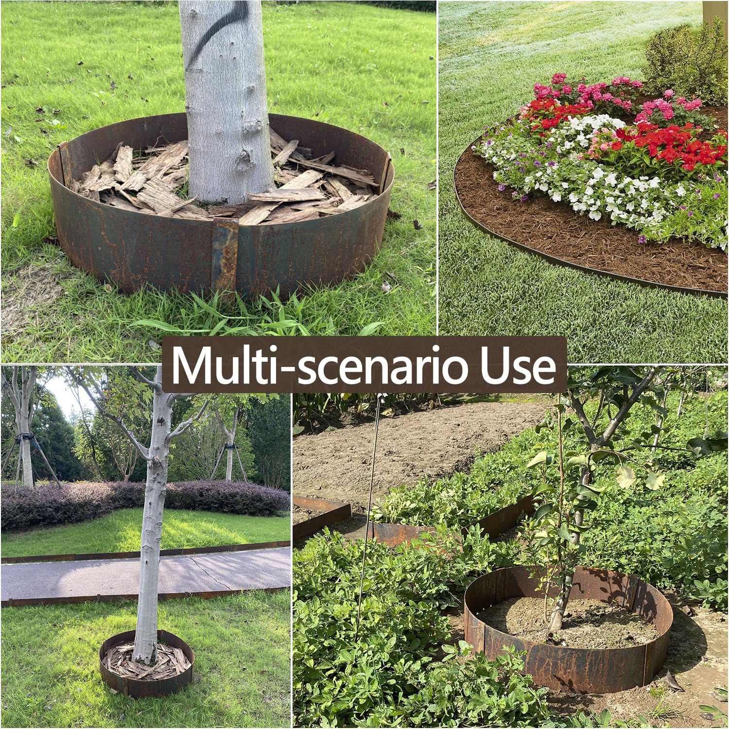 Metal Circle Around Tree Vigoro 3 3/4 Ft. Brown Steel Tree Ring Edging