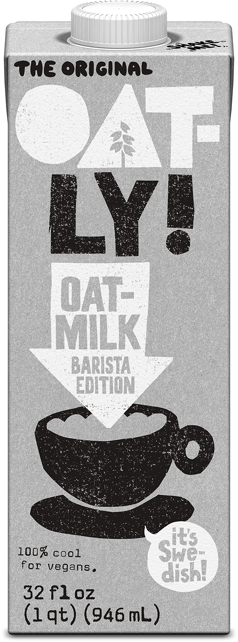 Oatly Oat Milk Barista, 32 Ounce (6 Pack) Gluten-Free, Dairy-Free, Sugar-Free, Non GMO, Vegan, High 