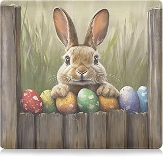 Kigai Easter Bunny Wooden Fence Car Registration and Insurance Holder Vehicle Glove Box Organizer Car Document Holder for Driver's License and Cards