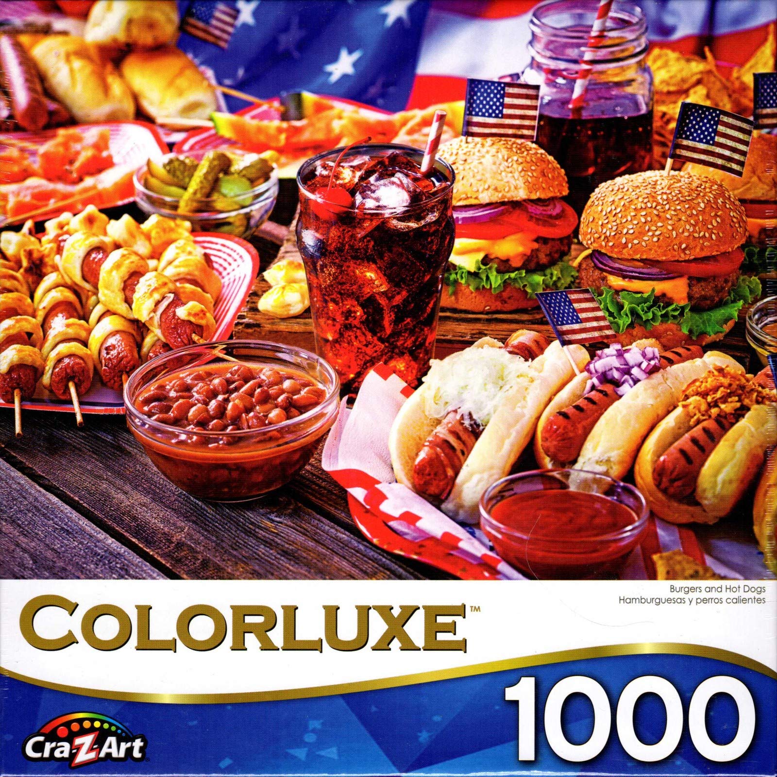 Lafayette Puzzle FactoryBurgers and Hot Dogs 1000 pc Colorluxe Jigsaw