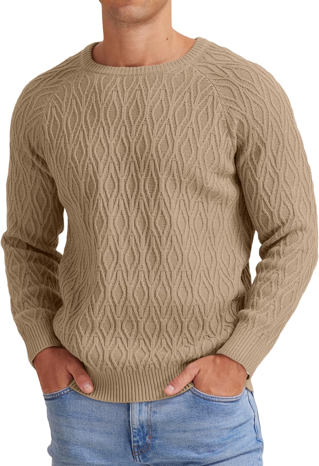 Sailwind Men's Cable Knit Sweater Casual Crewneck Long-Sleeve Knitted Pullover - Image 2