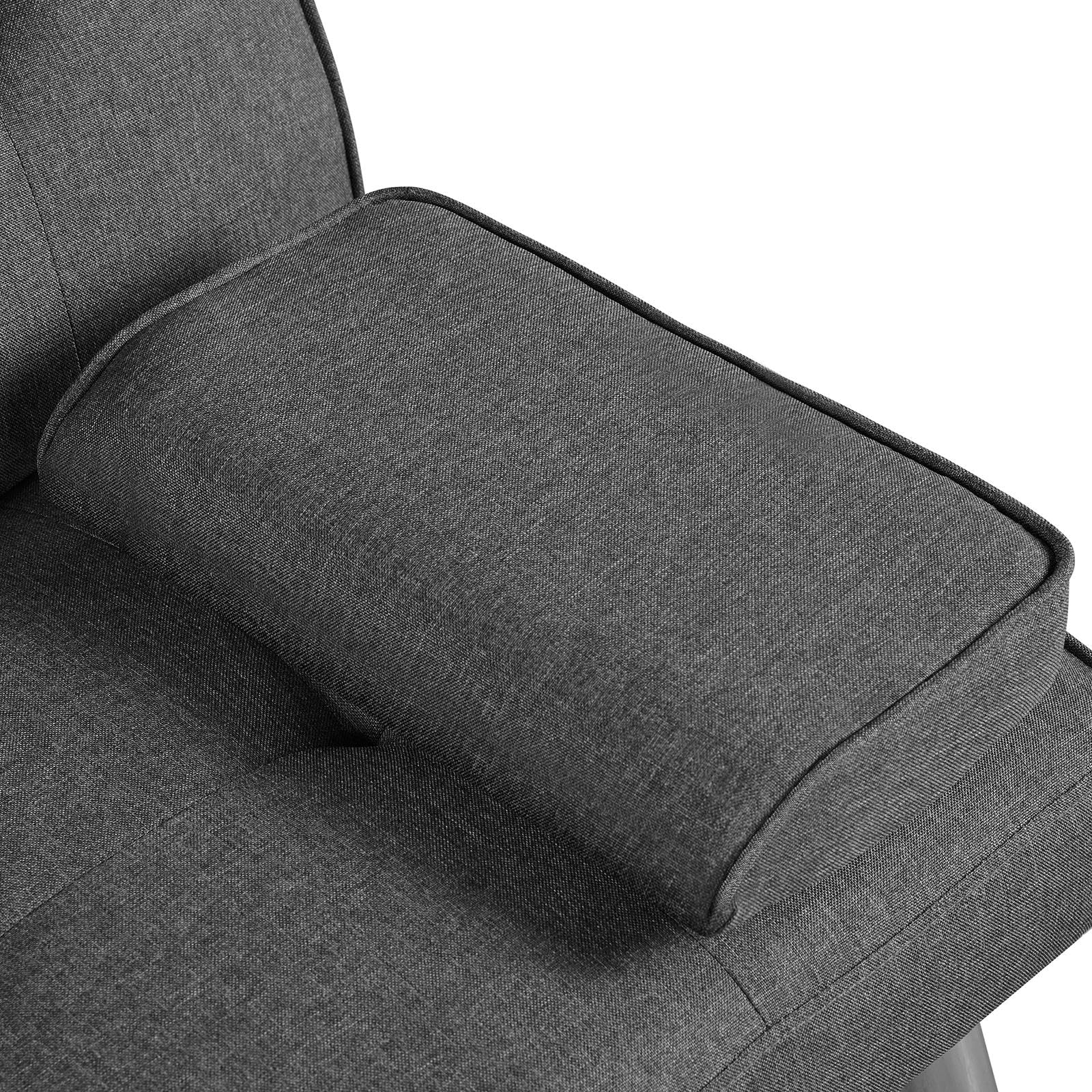 Yaheetech Convertible Sofa Bed Adjustable Fabric Couch Sleeper Modern Recliner Reversible Loveseat Folding Daybed Guest Bed, Removable Armrests, Cup Holders, 3 Angles, 772lb Capacity, Black: Yaheetech Convertible Sofa Bed Adjustable Fabric Couch Sleeper Modern Recliner Reversible Loveseat Folding Daybed Guest Bed, Removable Armrests, Cup Holders, 3 Angles, 772lb Capacity, Dark Gray
