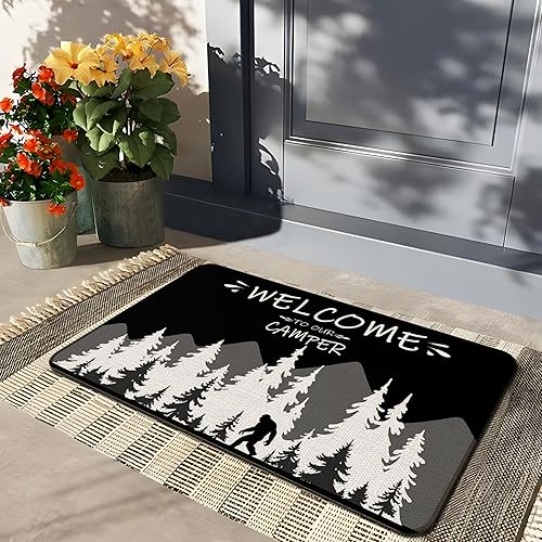 Miniatura 38 de Tapete divertido para puerta de campamento de 17 x 30 pulgadas, regalos de campamento para mujeres, alfombras de cámper para interior, alfombra