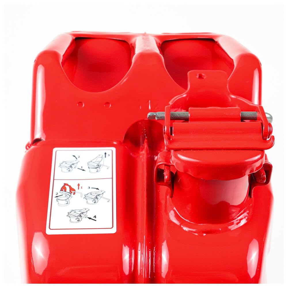 Dönges Benzinkanister 20 Liter Metall rot | TÜV, GS, UN geprüft | GGVS Zulassung | Stahlkanister für Benzin, Diesel & Bio Ethanol | Kanister, Blechkanister, Reservekanister, kraftstoffkanister