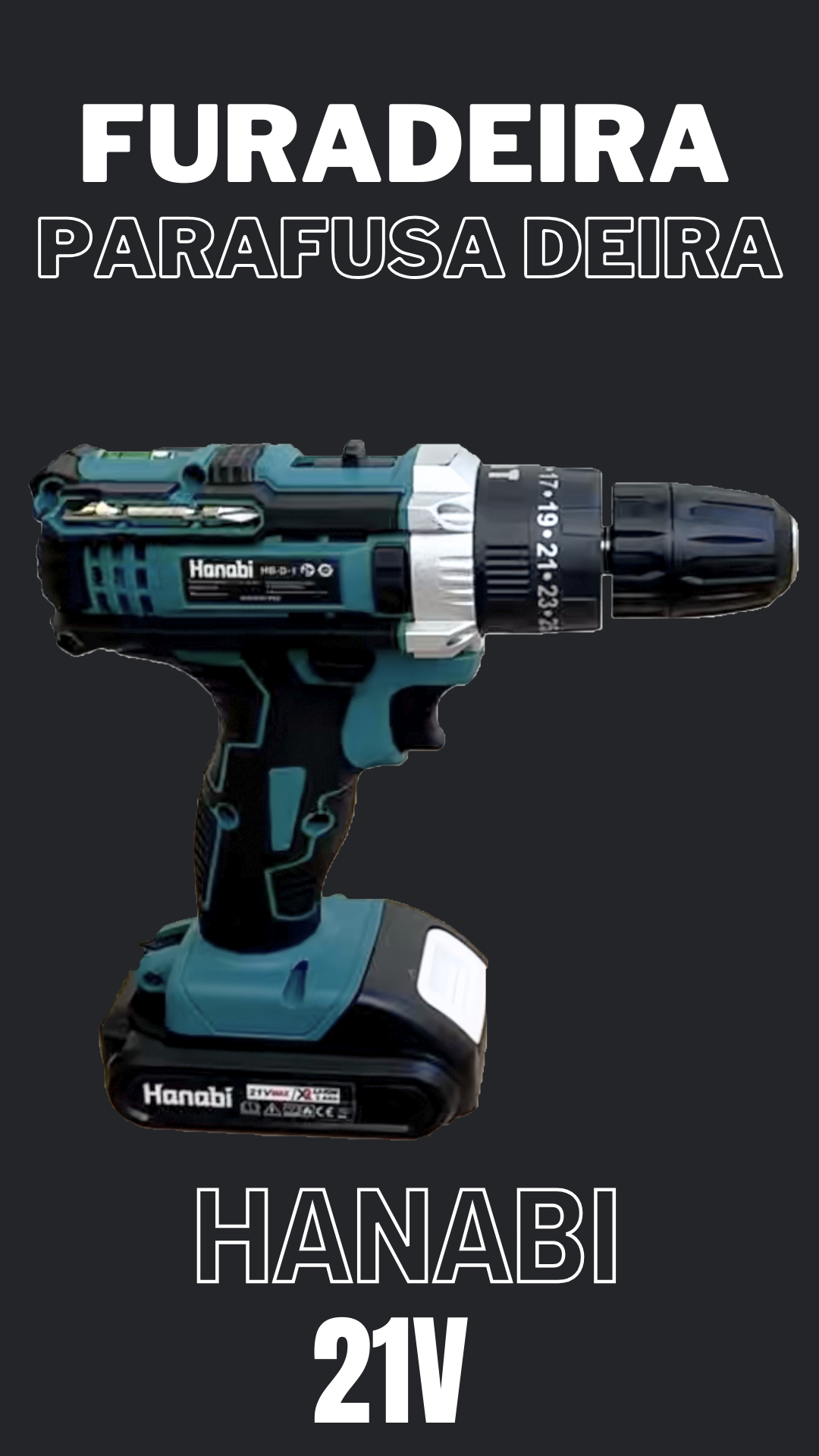 ポータブルプレーヤー hanabi142 Hanabi Furadeira e Parafusadeira Brushless 21V 2 Bateria 45N.m