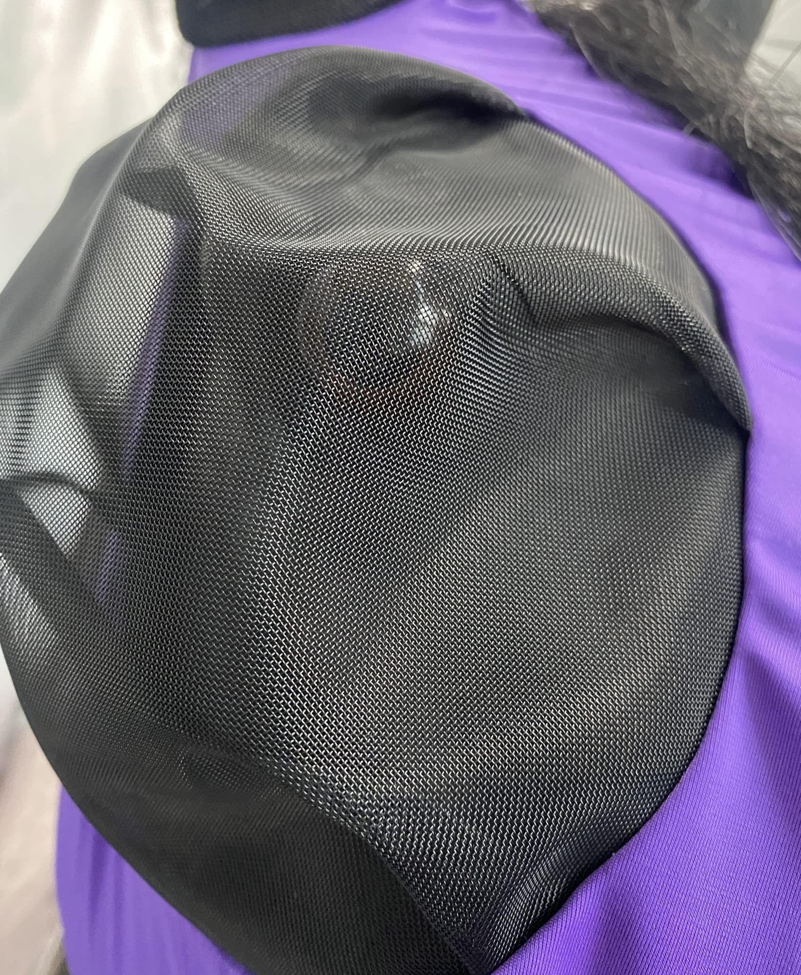 LEAFOREST Máscara de malla para caballo con orejas, máscara de malla suave anti-UV con orejas, color violeta, completo