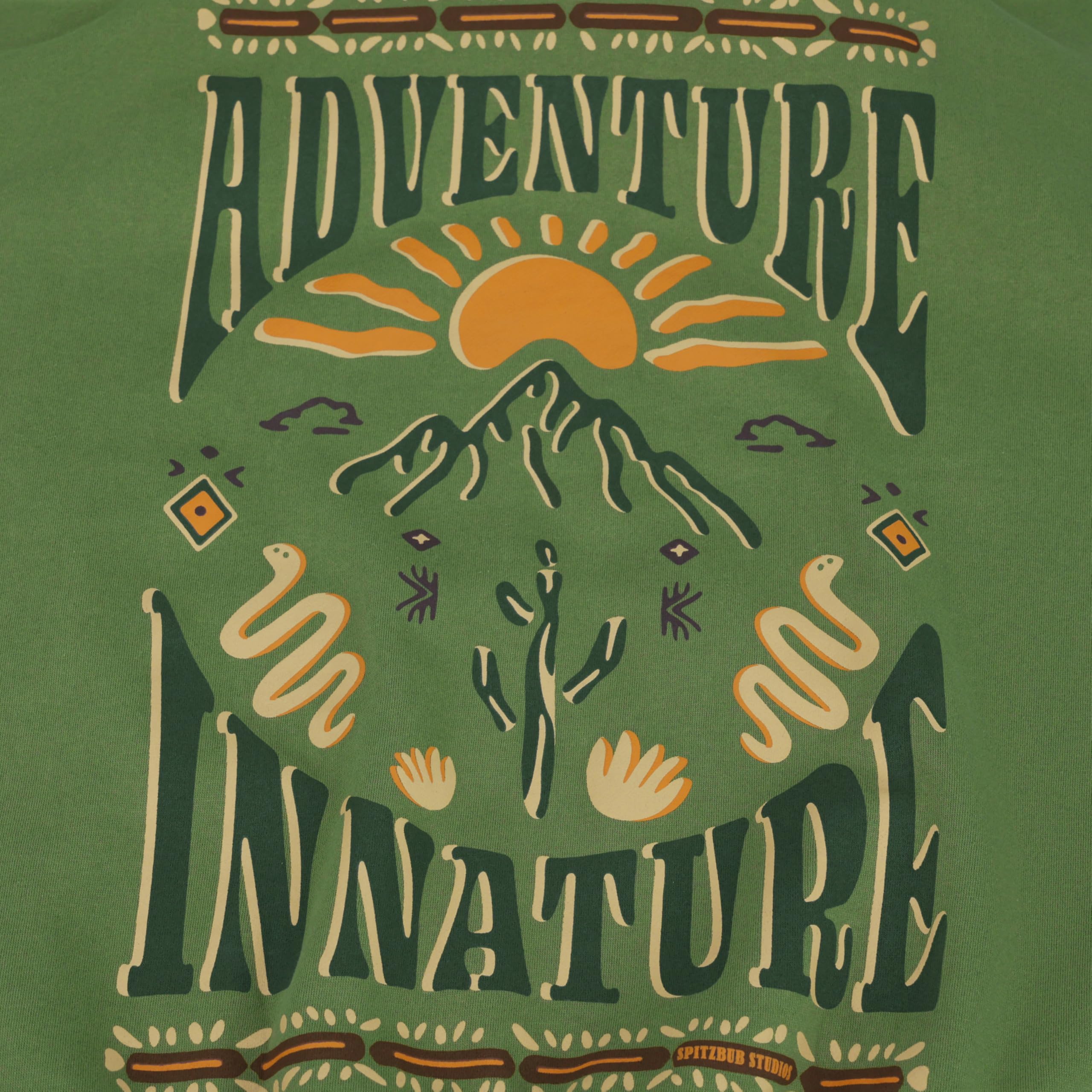 Spitzbub Oversized Hoodie Green Glow – Kapuzenpullover, Grün mit Kaktusprint auf der Brust & großem Rückenprint