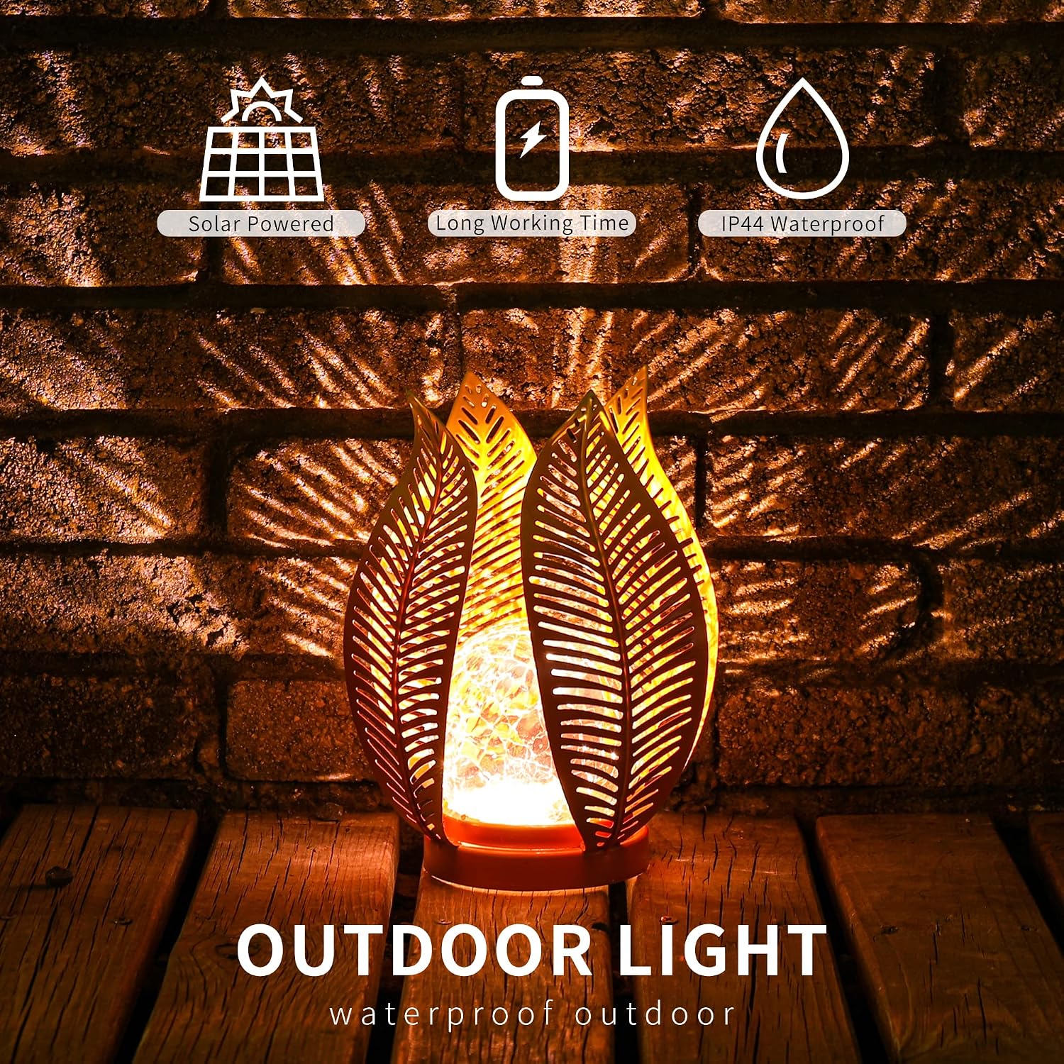 Solar Garden Lights Outdoor Decorations Garden Decor,Cracked Globe Glass,Gardening Gifts Waterproof Solar Lights for Outdoor Decor Patio,Lawn,Balcony,Porch,Yard Art