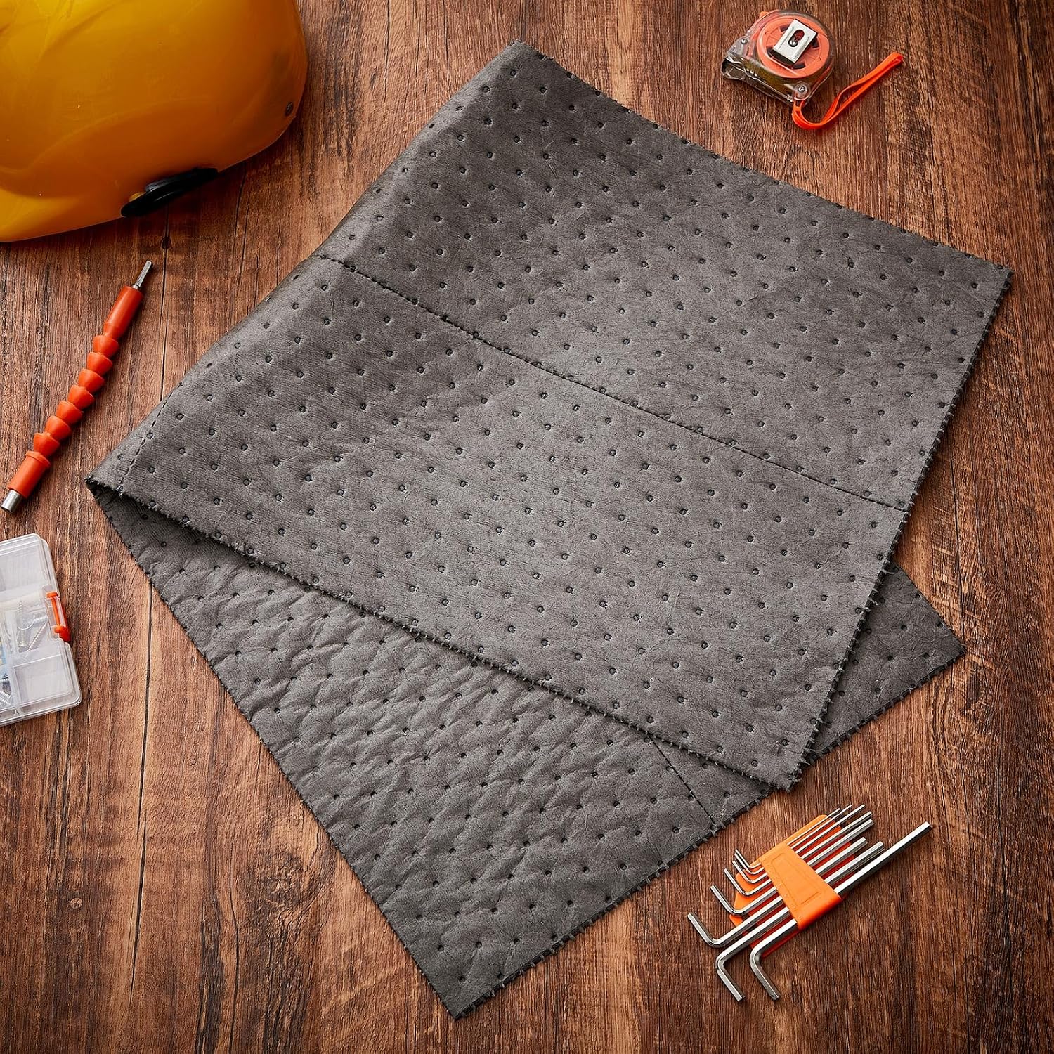 SmoothNovelty 30" W x 150' l Oil Absorbent Mat Roll Oil Pads Absorbs up to 40.2 Gallons Heavyweight Mat Roll for Protecting Home Garage Basement(Gray)