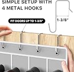 Simple Houseware 24 Pockets Clear Over the Door Shoe Organizer, Grey | 162.6 cm H x 48.3 cm W, 4 Durable Metal Hooks, 10.9 x 24.1 cm Pocket Size, Multipurpose
