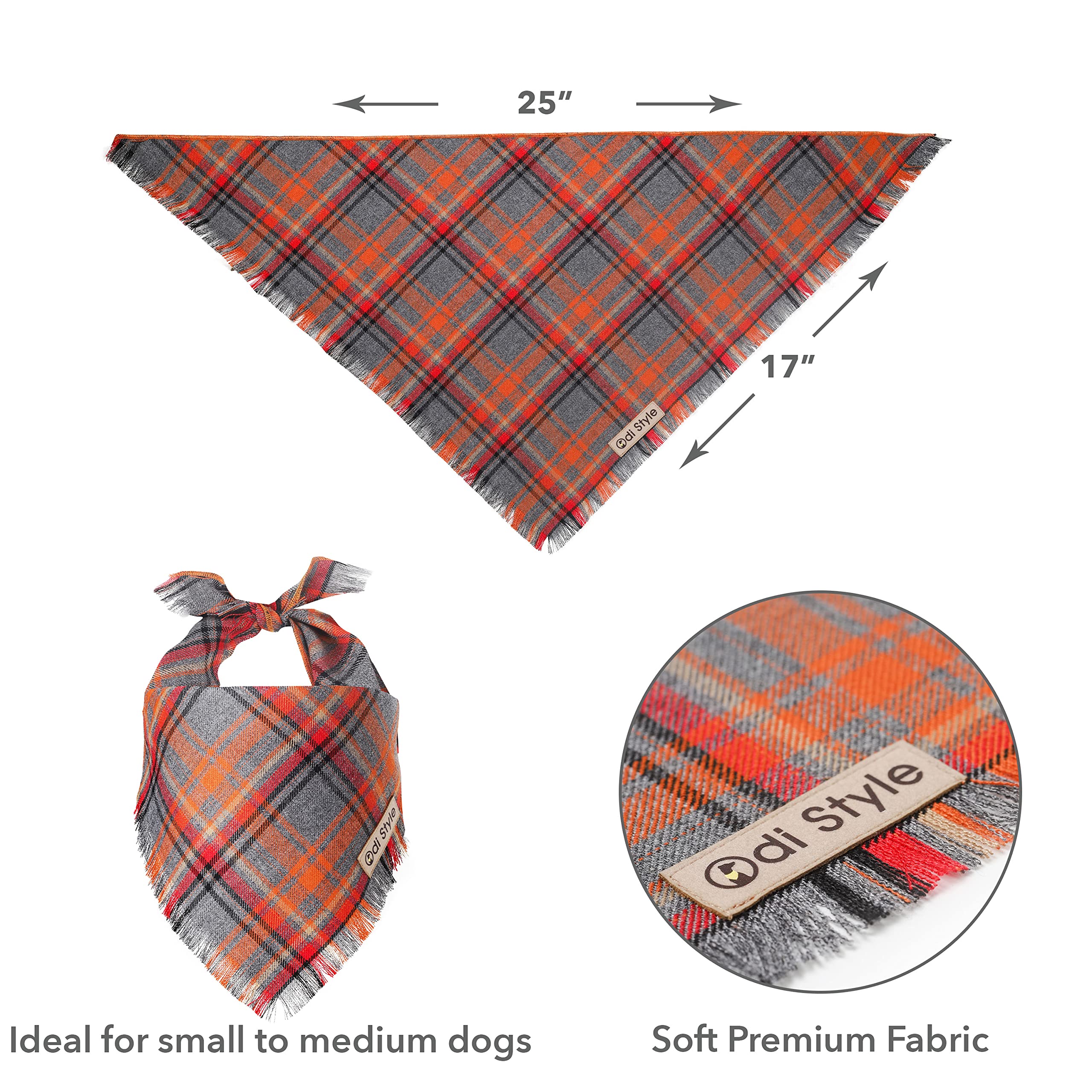 Bandana D'automne Pour Chien - Motif Feuilles - Fermeture Bouton Pression - Taille Moyenne (16-40 Kg) - 3