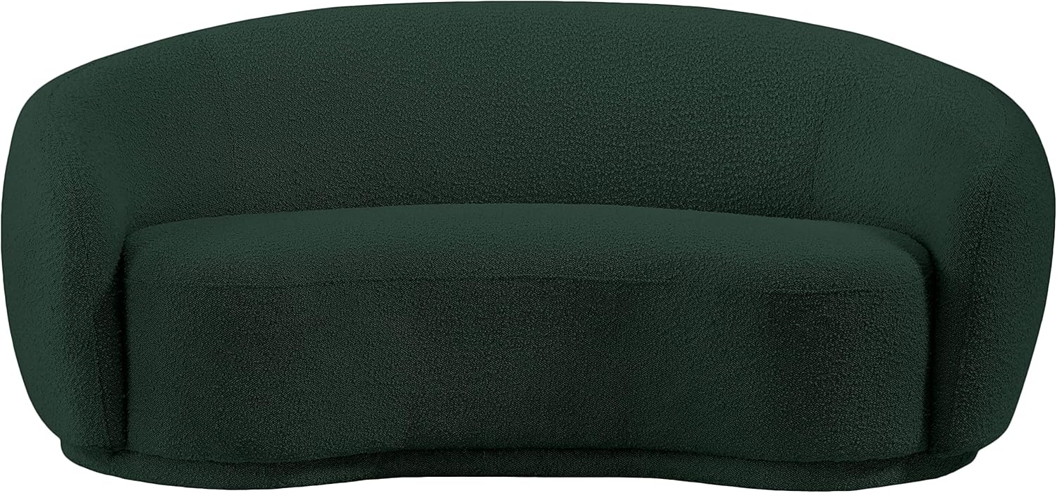 Meridian Furniture 693Green-L Hyde Collection Modern | Contemporary Boucle Fabric Upholstered Loveseat, Green, 64" W x 38" D x 27.5" H