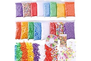 Slime Foam Beads Floam Balls, an 18-Pack of Styrofoam Craft Supplies