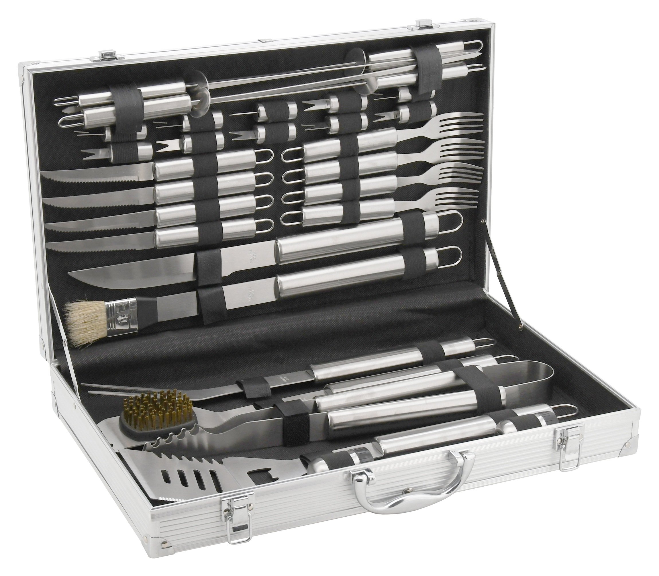 CATTARA 13104 Barbecue Cutlery in Aluminium Case (30 Pieces)