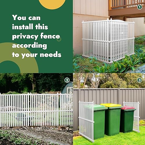 Miniatura 7 de Pantalla de privacidad para aire acondicionado al aire libre, 48 pulgadas de ancho x 48 pulgadas de alto, valla de privacidad de vinilo para basura,