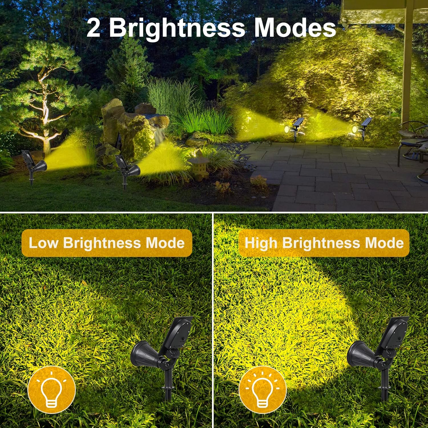 T-SUN 7 LED Solar Spotlights, Super Bright Solar Landscape Spot Lights, Warm White 3000K, Auto On/Off, 180°Angle Adjustable, Waterproof Outdoor Wall Lights for Garden,Patio,Tree,Deck. 3 91jsDUYnNuL. AC SL1500