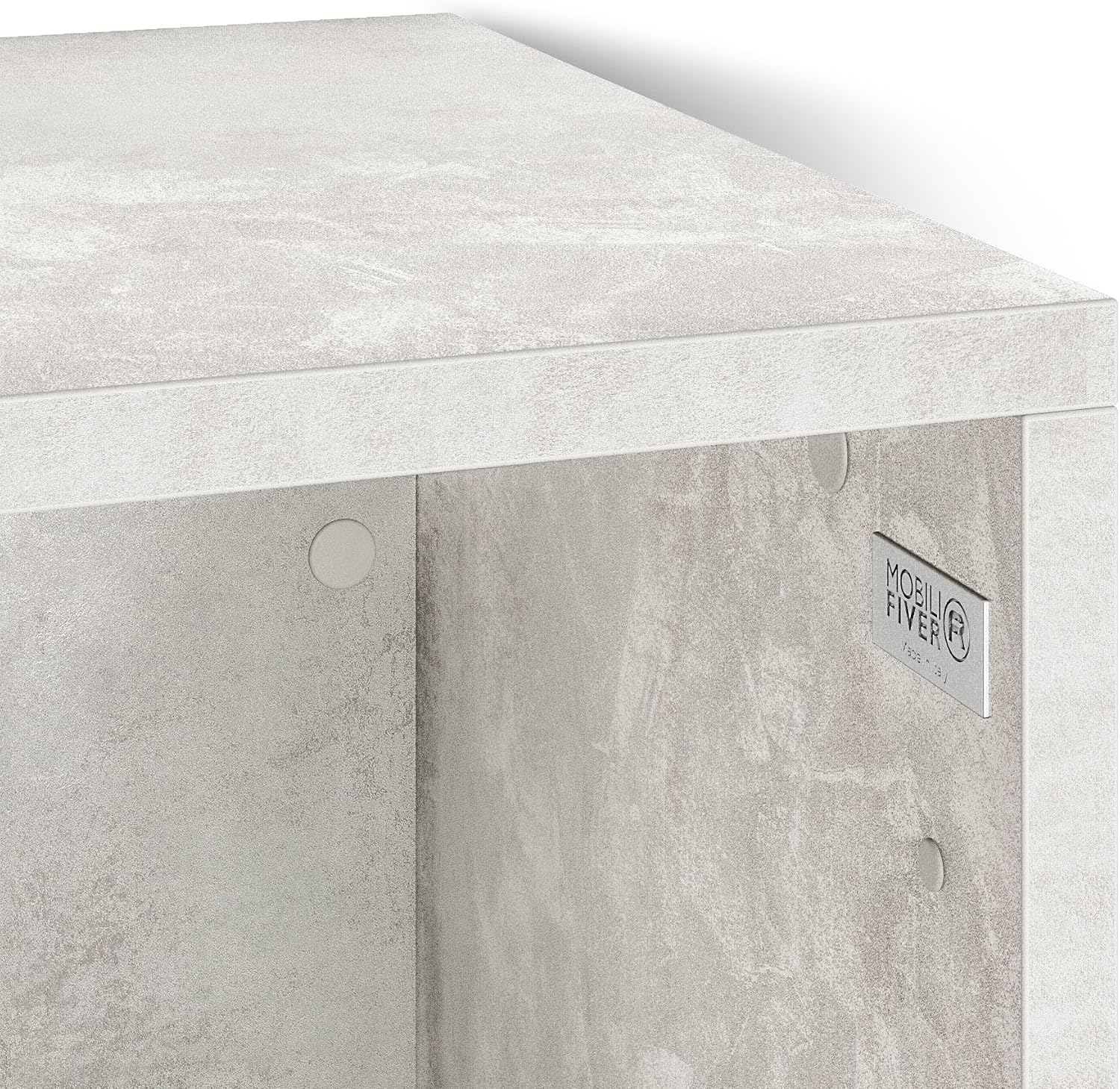 Mobili Fiver, X Wall Unit 27.55 in Without Door, Concrete Effect, Grey, Made in Italy