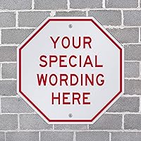 Vista 7 de SmartSign "Plantilla de letrero rojo octágono personalizable" Aluminio de 18 x 18 pulgadas, fabricado en EE. UU