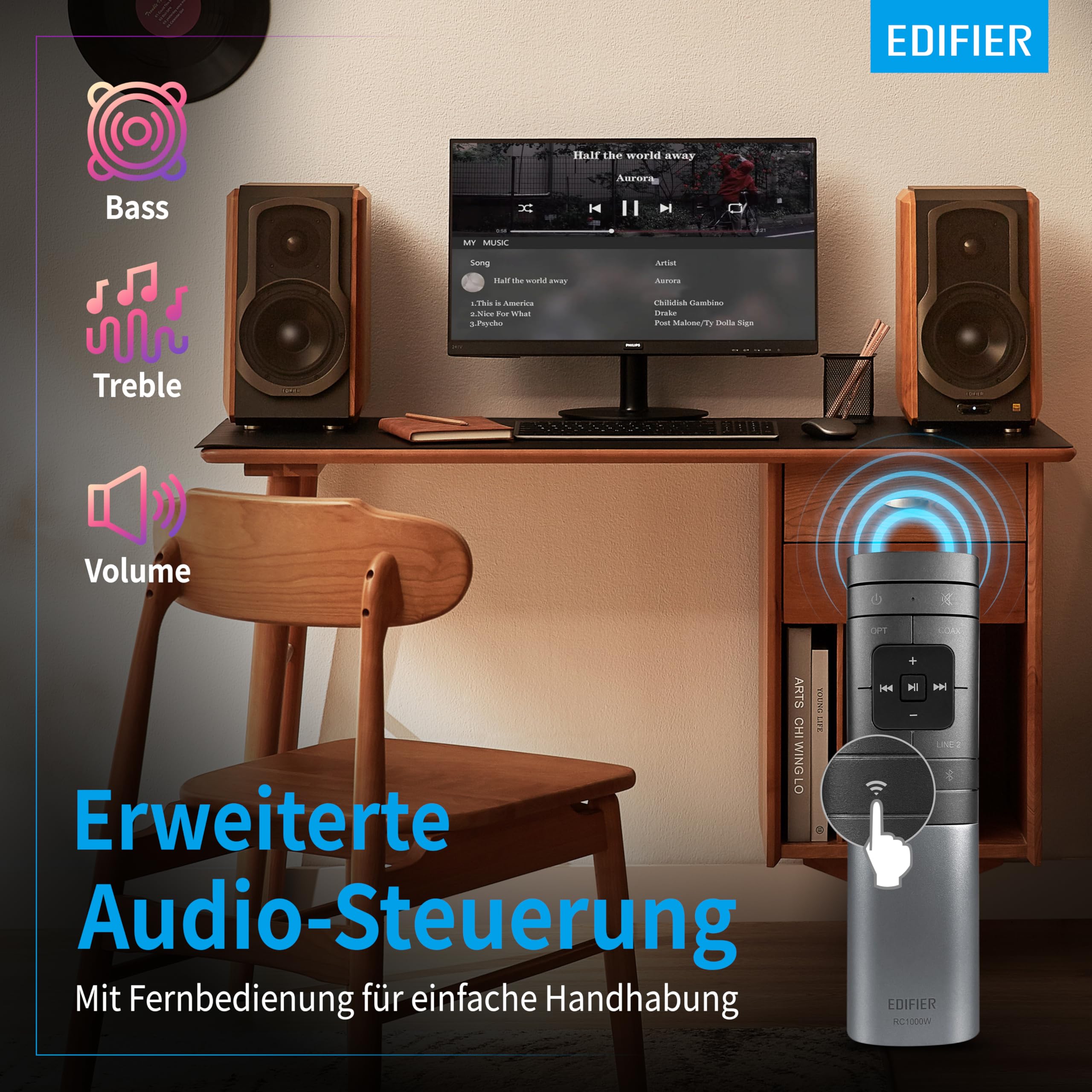 Edifier S1000W WiFi Lautsprecher mit Bluetooth, digitalen und analogen Eingängen Funktioniert mit Amazon Alexa, Apple AirPlay 2, Spotify, Tidal und noch mehr.