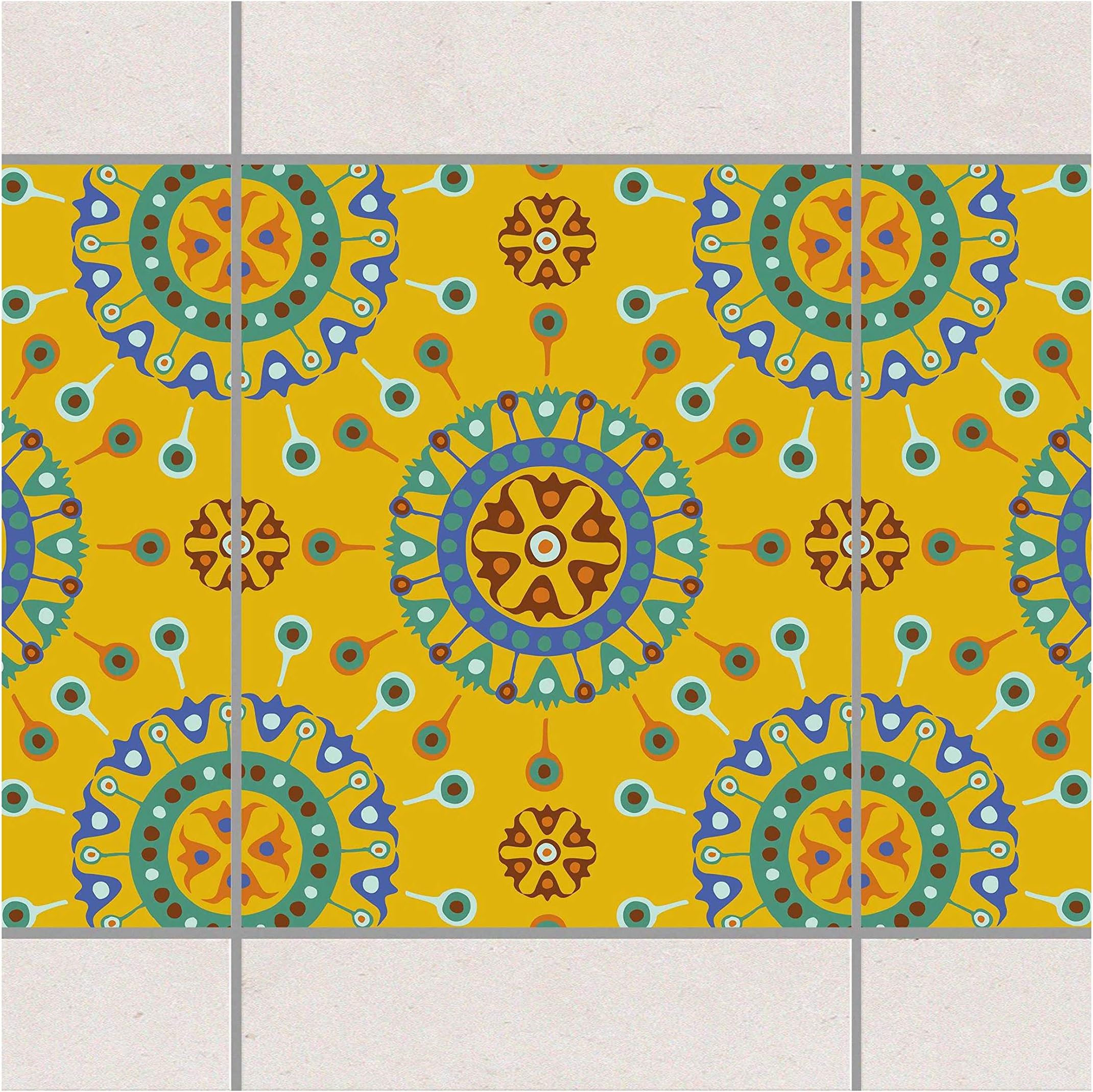 Tile Border - Wayuu Design 25cm x 20cm, Set Size:20 piece