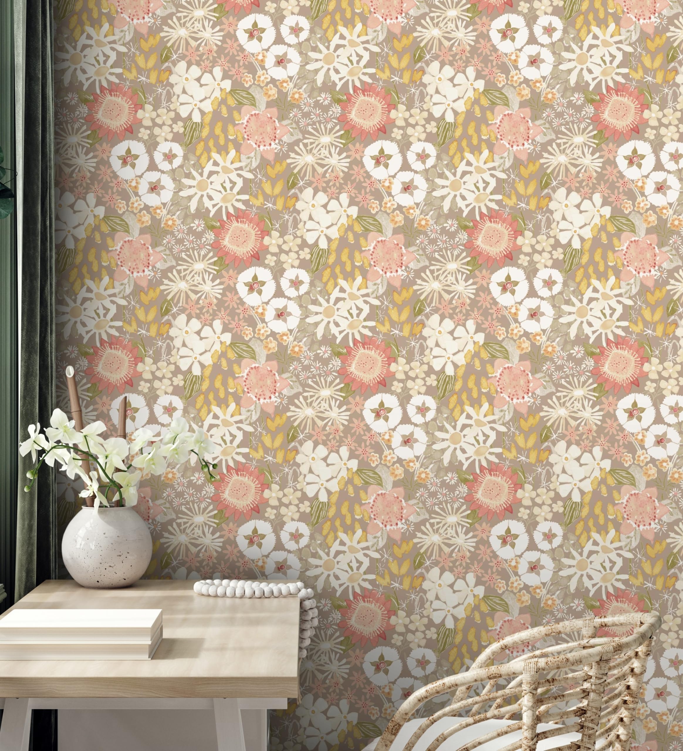 Papier peint écologique GAULAN 682058 style botanique haut de gamme pour rénovation de meuble