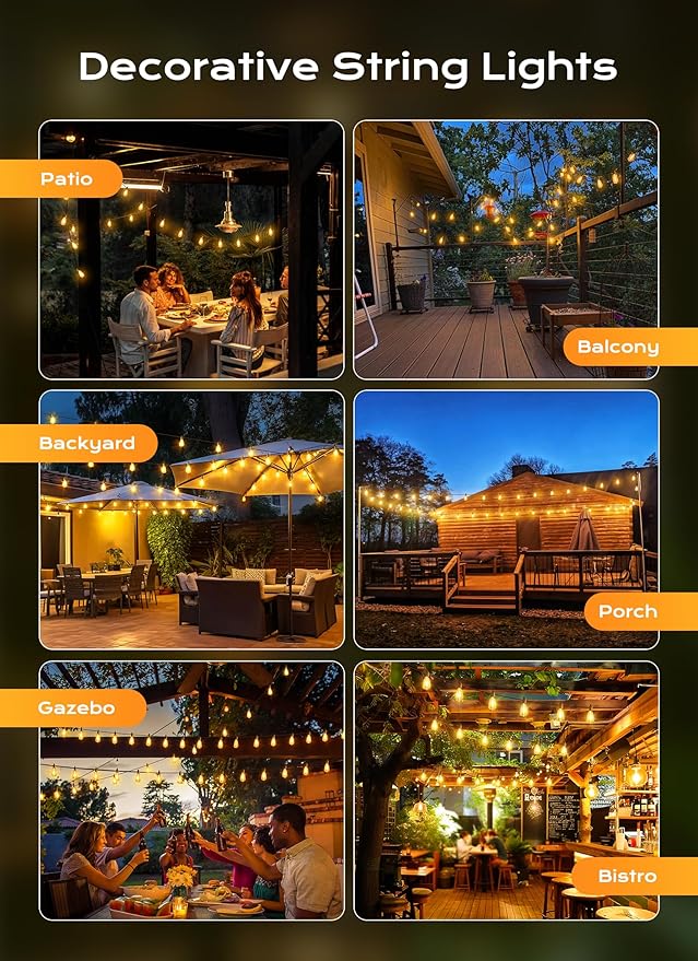 Brightown Luces de Cadena Exterior 100FT LED ST38 A Prueba de Agua miniatura 5