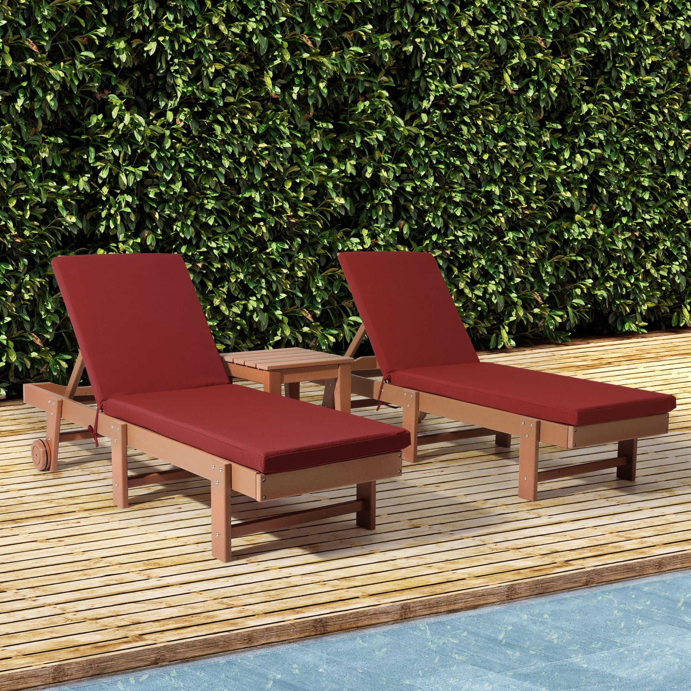 WestinTrends Solace Outdoor Chaise Lounge Chair Cushions Set of 2, 70