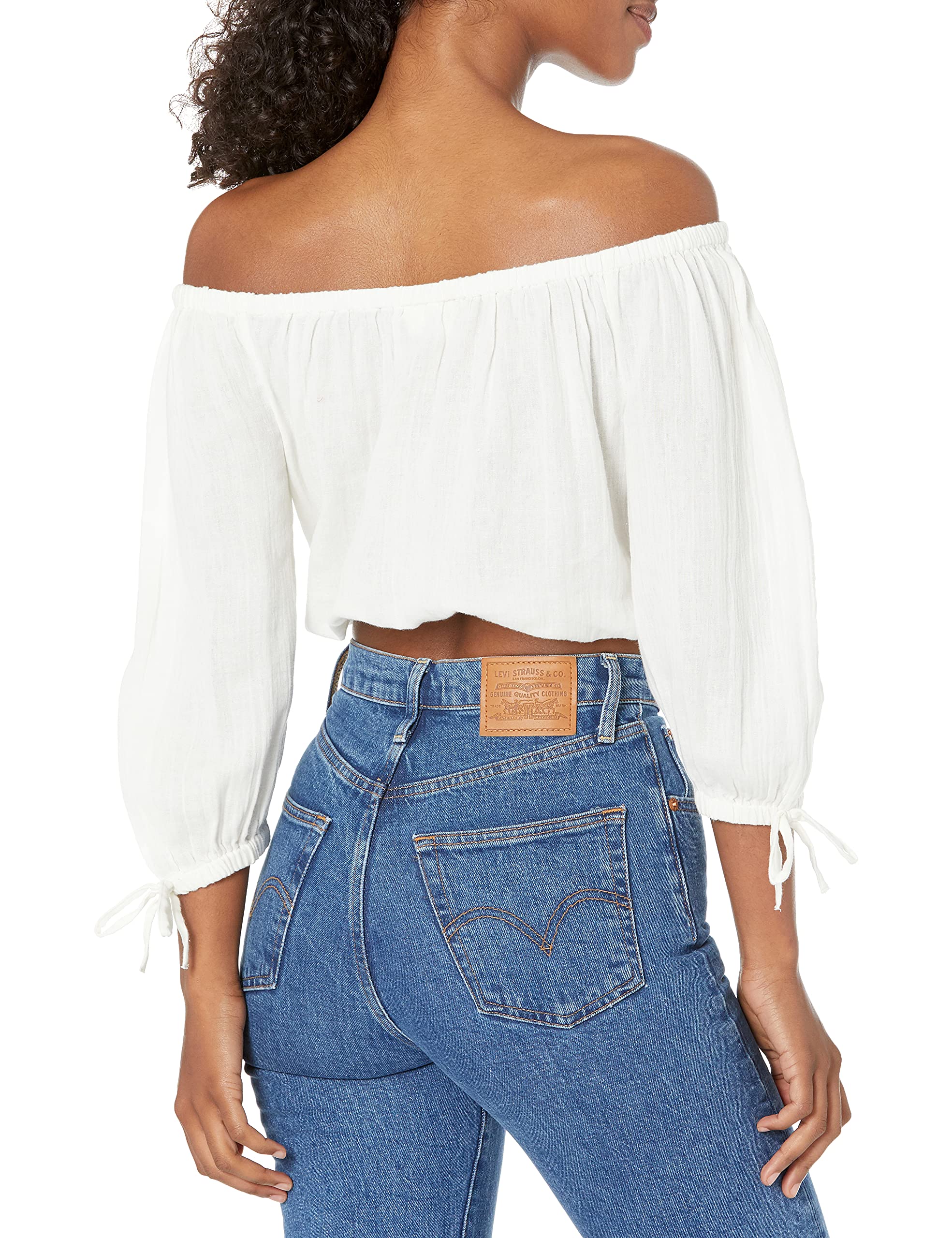 ROXY Damska bluzka z odkrytymi ramionami Bali Shore Off The Shoulder Top, Śnieżna biel 212, średnia
