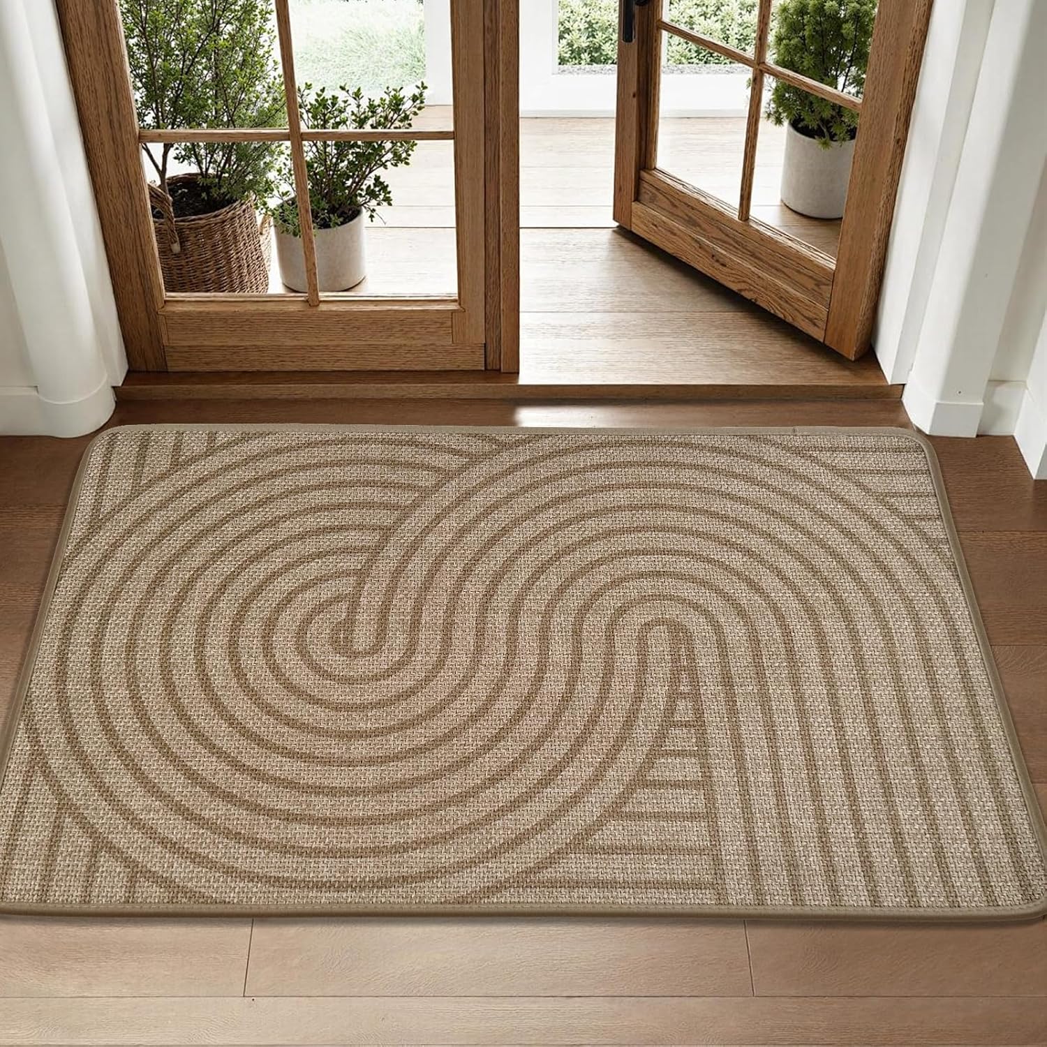 HDFK Door Mat, 48x32 Inch Gray Ultra-Dense Rug for Muddy Paws - Industrial TPR Backing Entryway Carpet for Office Home, Washable Outdoor Mat Traps Mud & Pet Hair