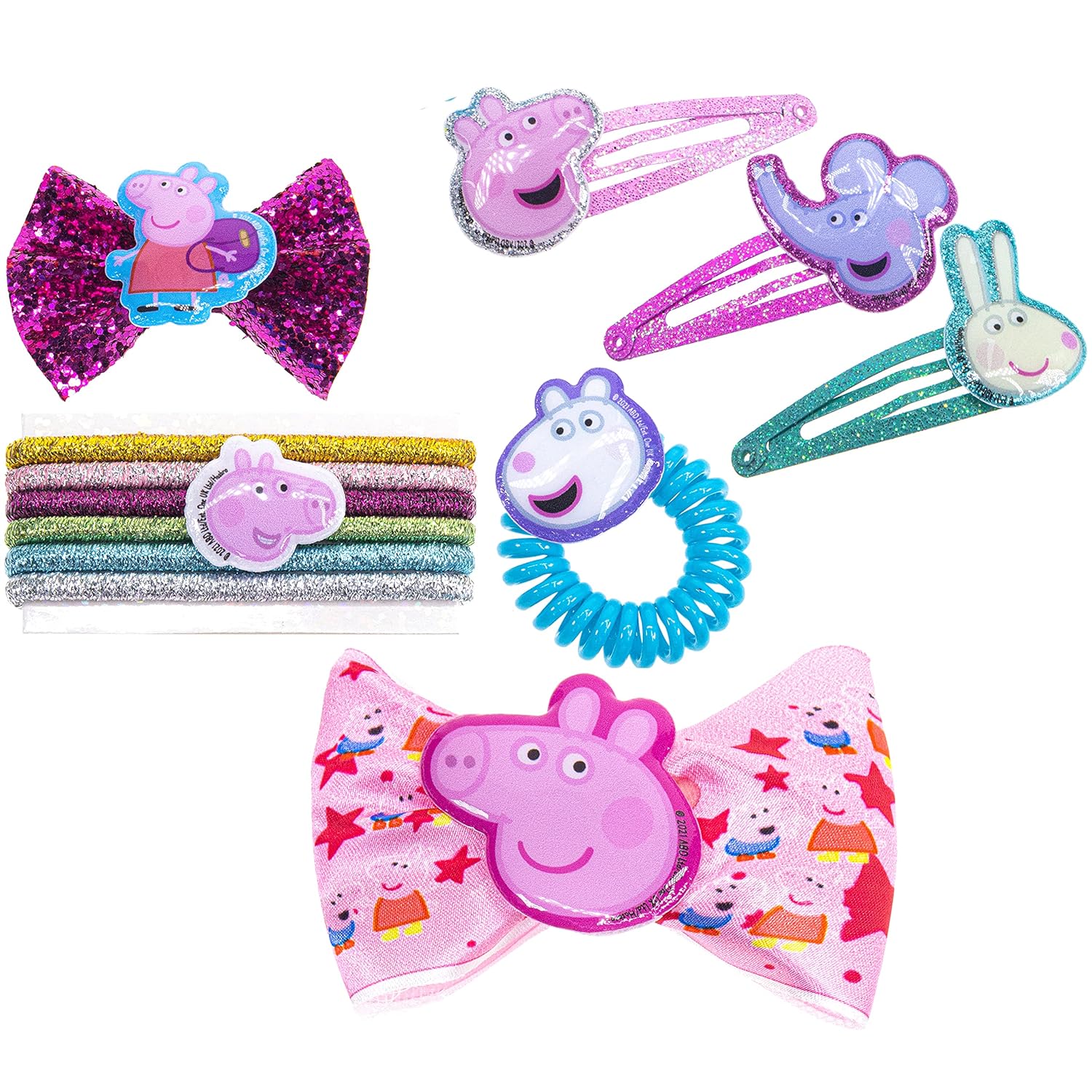 Peppa Pig - Townley Girl Backpack Cosmetic Makeup Gift Bag Set includes Hair Accessories and Printed PVC Back-pack for Kids Girls, Ages 3+ perfect for Parties, Sleepovers and Makeovers Multicolor