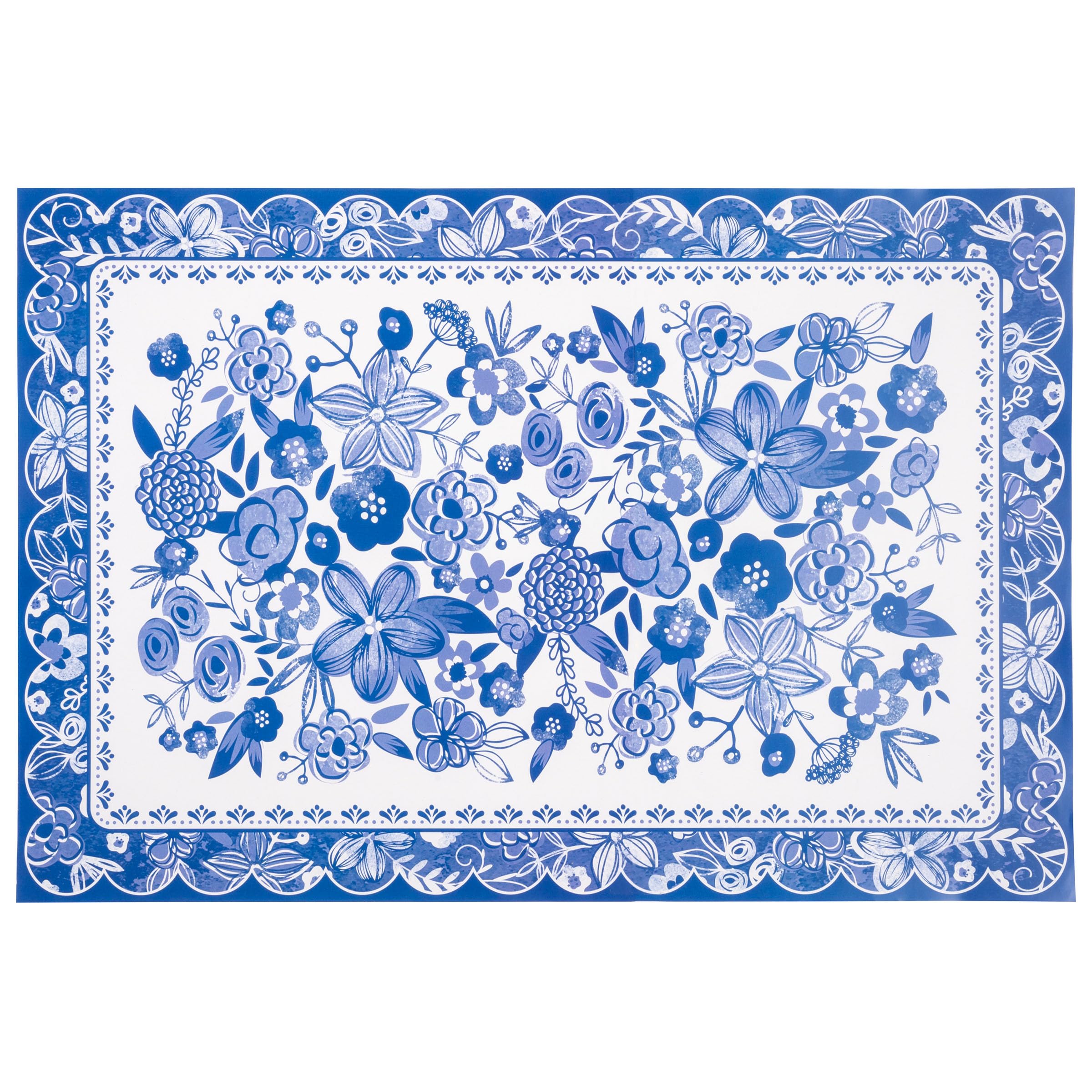 Karma, Paquete de 24 manteles Individuales Desechables para Mesa de Comedor, Boda, Fiesta de Vacaciones, manteles Individuales de Papel de 12.5 Pulgadas de Largo x 18.5 Pulgadas de Ancho, Azul y