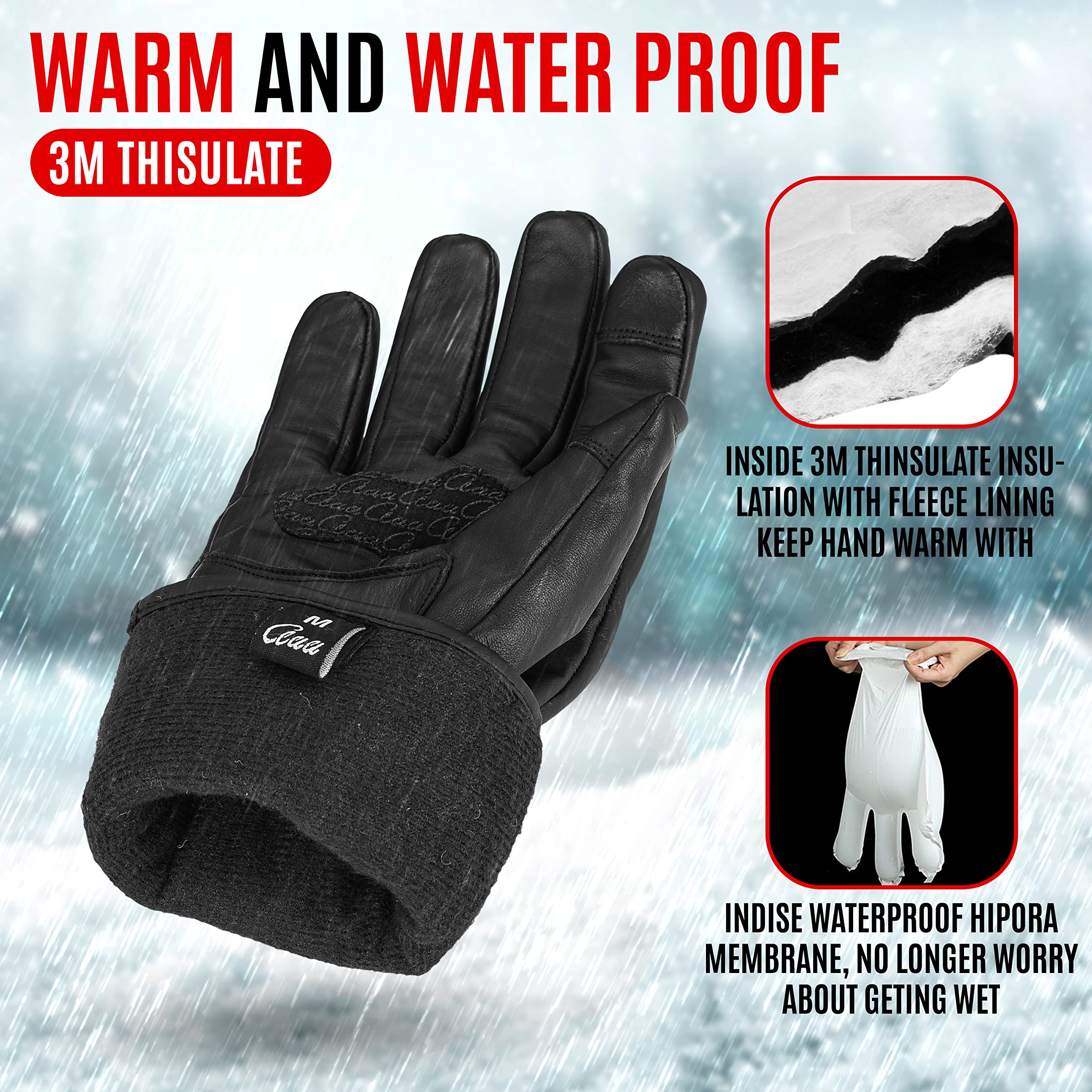Gants moto homme hiver noir gants moto hiver gants moto hiver hommes chauds imperméables coupe-vent