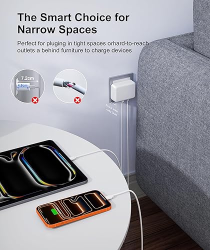 Miniatura 4 de GaN - Bloque de cargador rápido, 6 puertos USB C, estación de carga, cubo, 100 W, multipuerto tipo C, cargador de pared, enchufe con PD 3.0+QC para