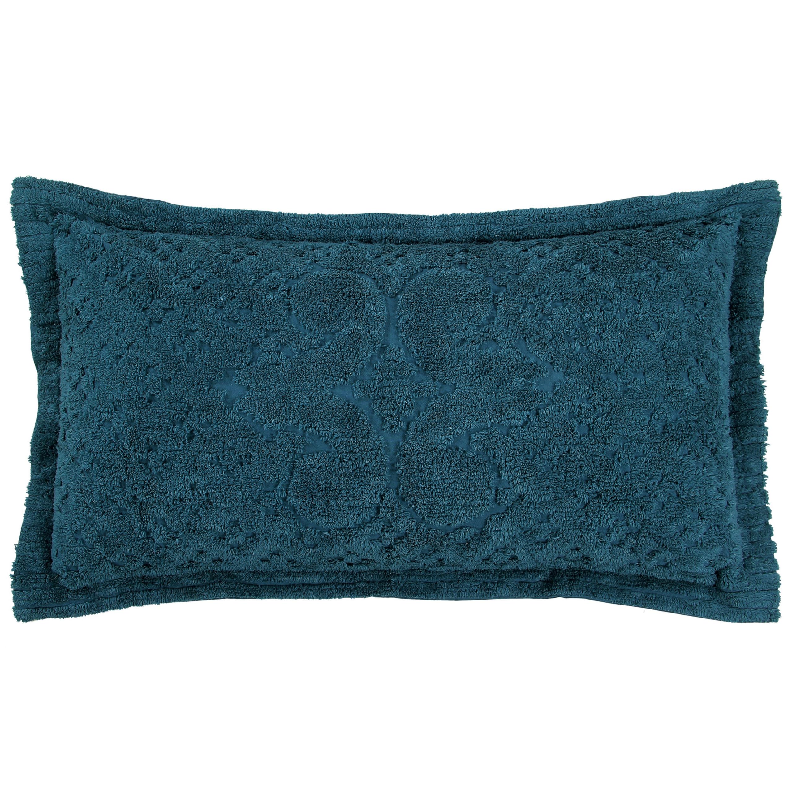 Better Trends Teal King Sham 100% Cotton Chenille Bedspread Sham, Soft and Cozy Tufted Tumble Dry (20x36 King Sham) Ashton Collection