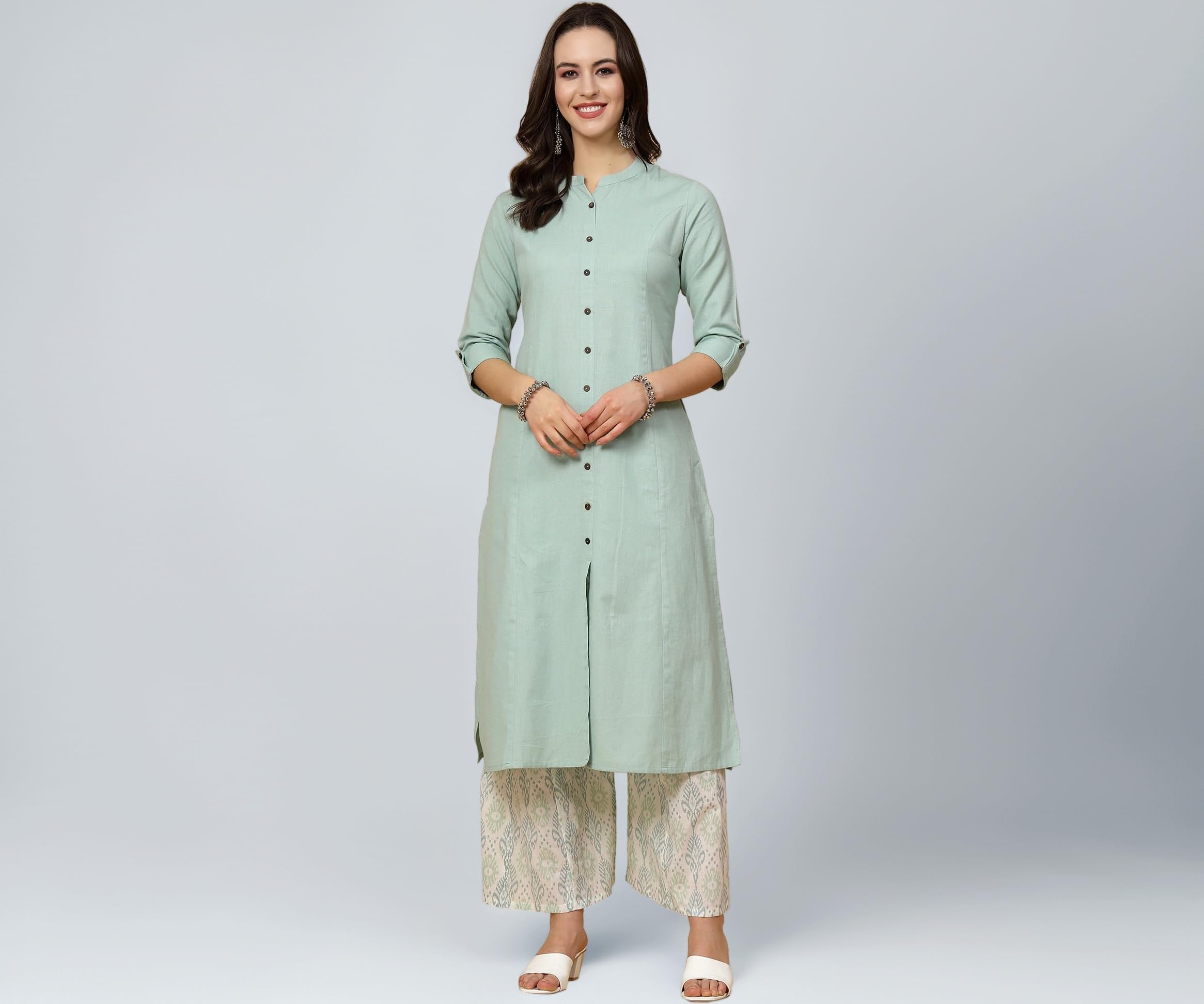 Pistaa's Women's Cotton Solid Readymade Salwar Suit Set