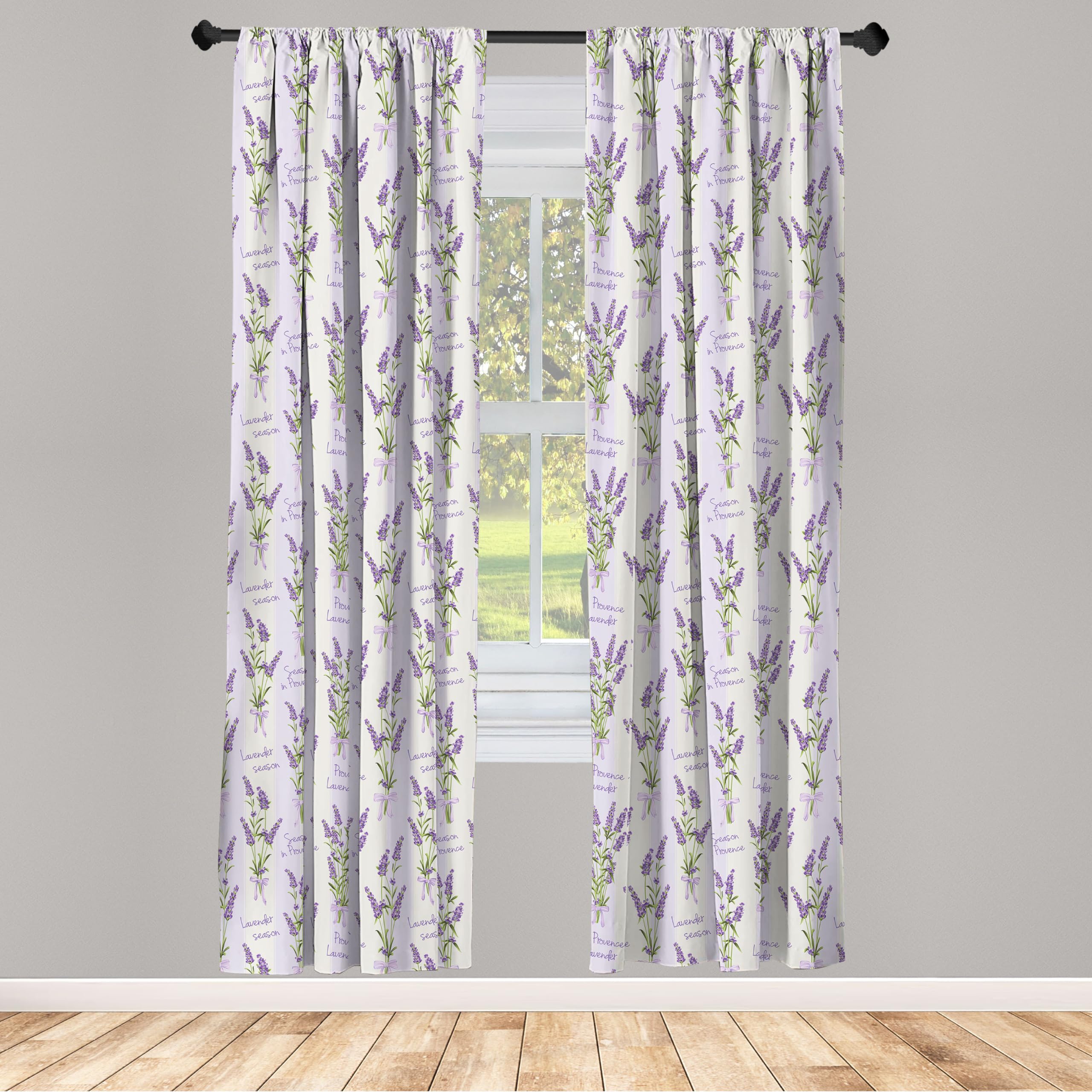 RnnJoile Lavendel Duschvorhang 183x183 Cm – Lila-graues Bauernhaus-Design, Wasserdicht, Mit 12 Haken