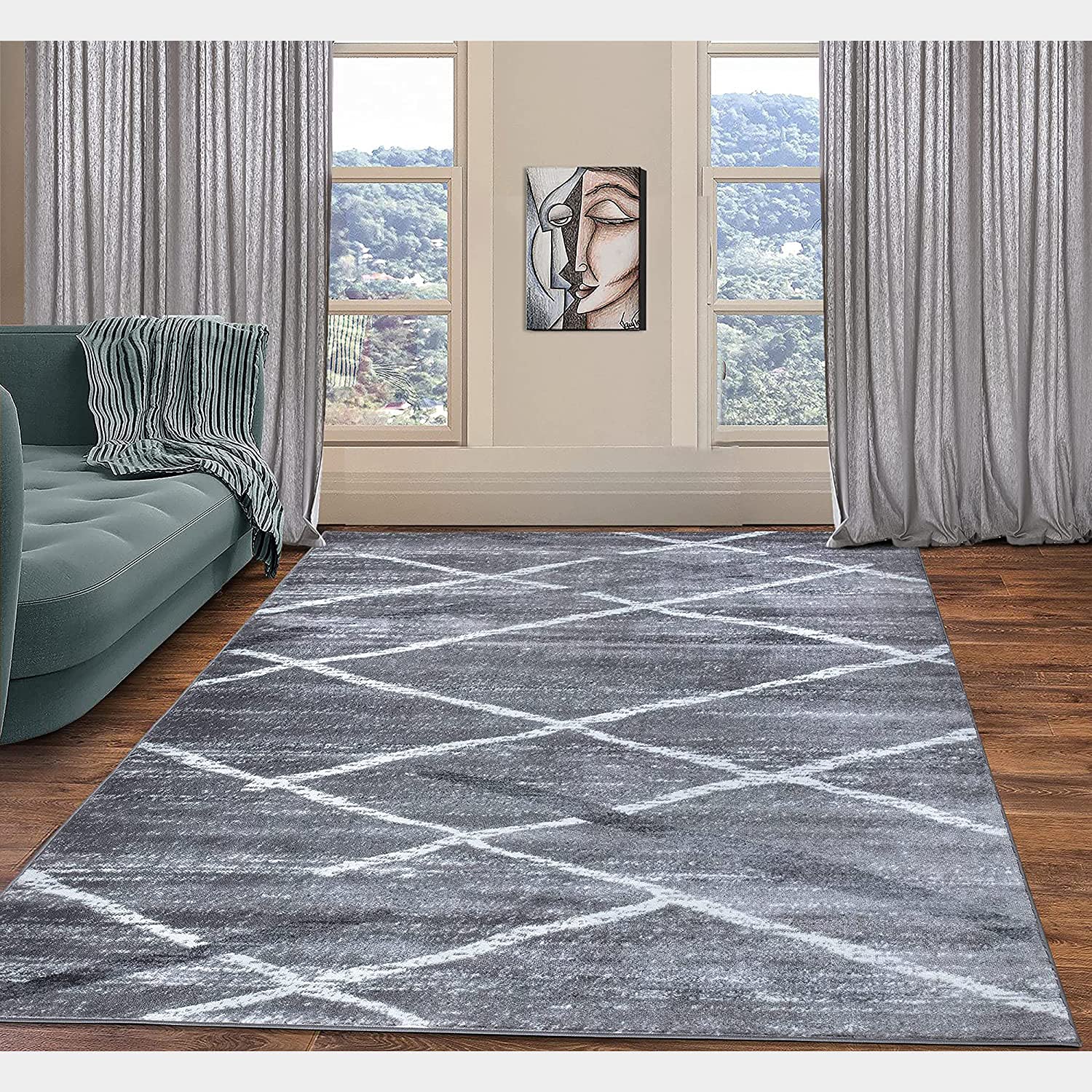 Tapis en peluche rectangulaire moderne 160x230 cm