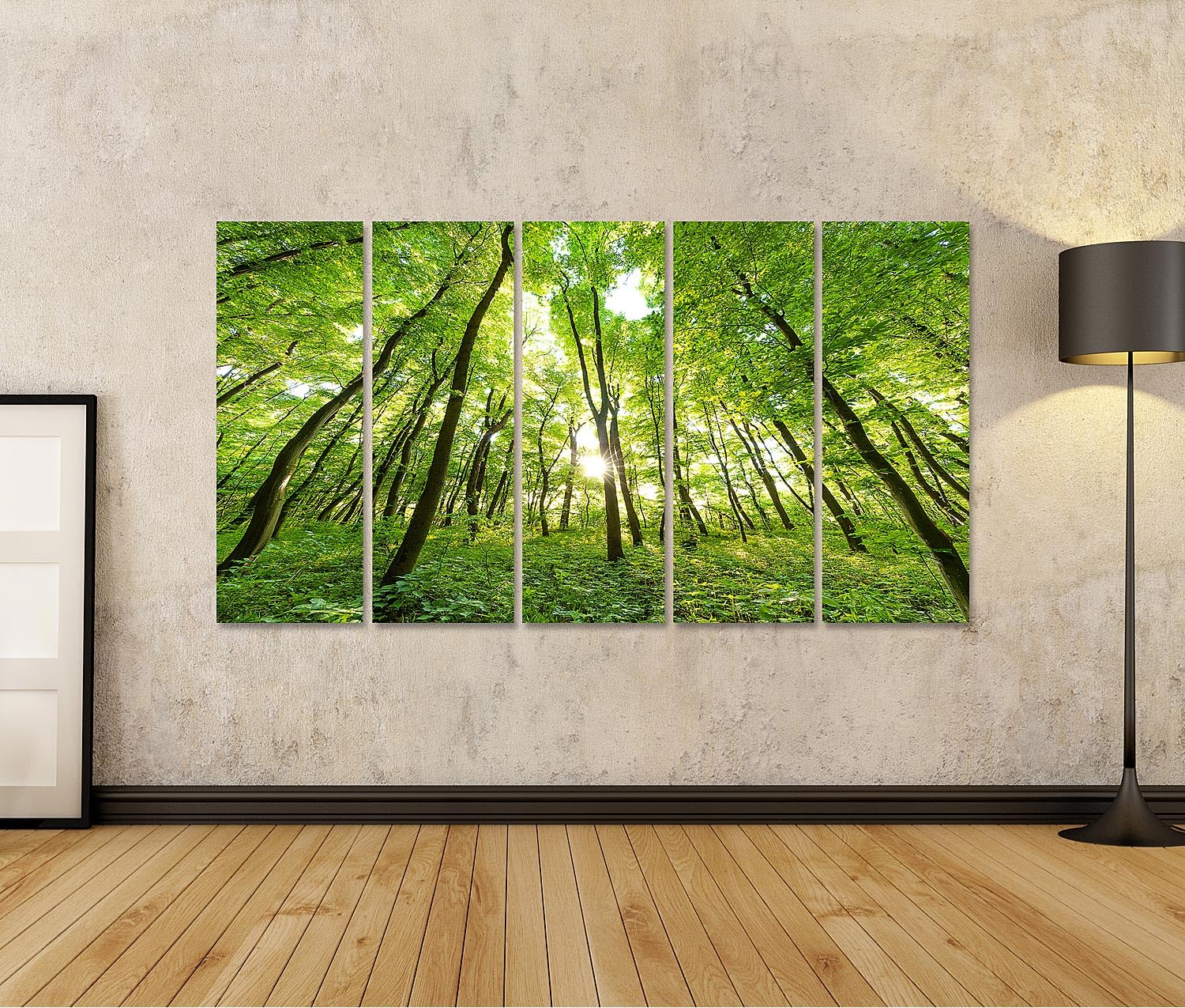 islandburner cuadro sobre lienzo primavera bosque árboles naturaleza verde madera luz del sol imágenes murales carteles