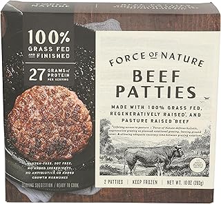 Force of Nature Meats Regenerative Beef Burger Patties, 10 OZ