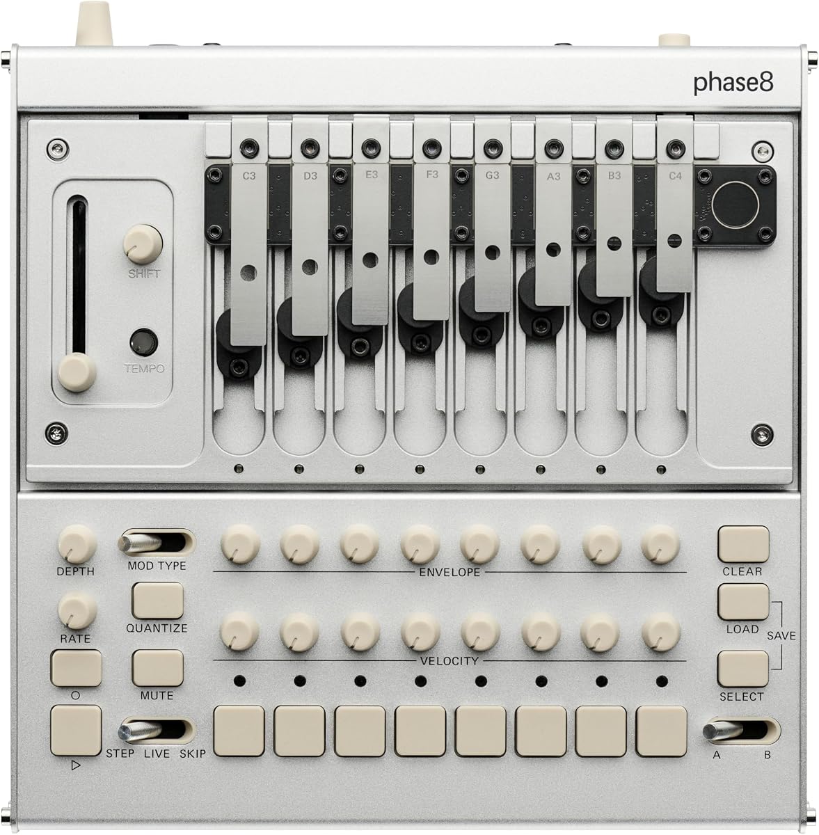 Sintetizador acústico de ocho voces Korg Phase8 con síntesis de sonido háptico